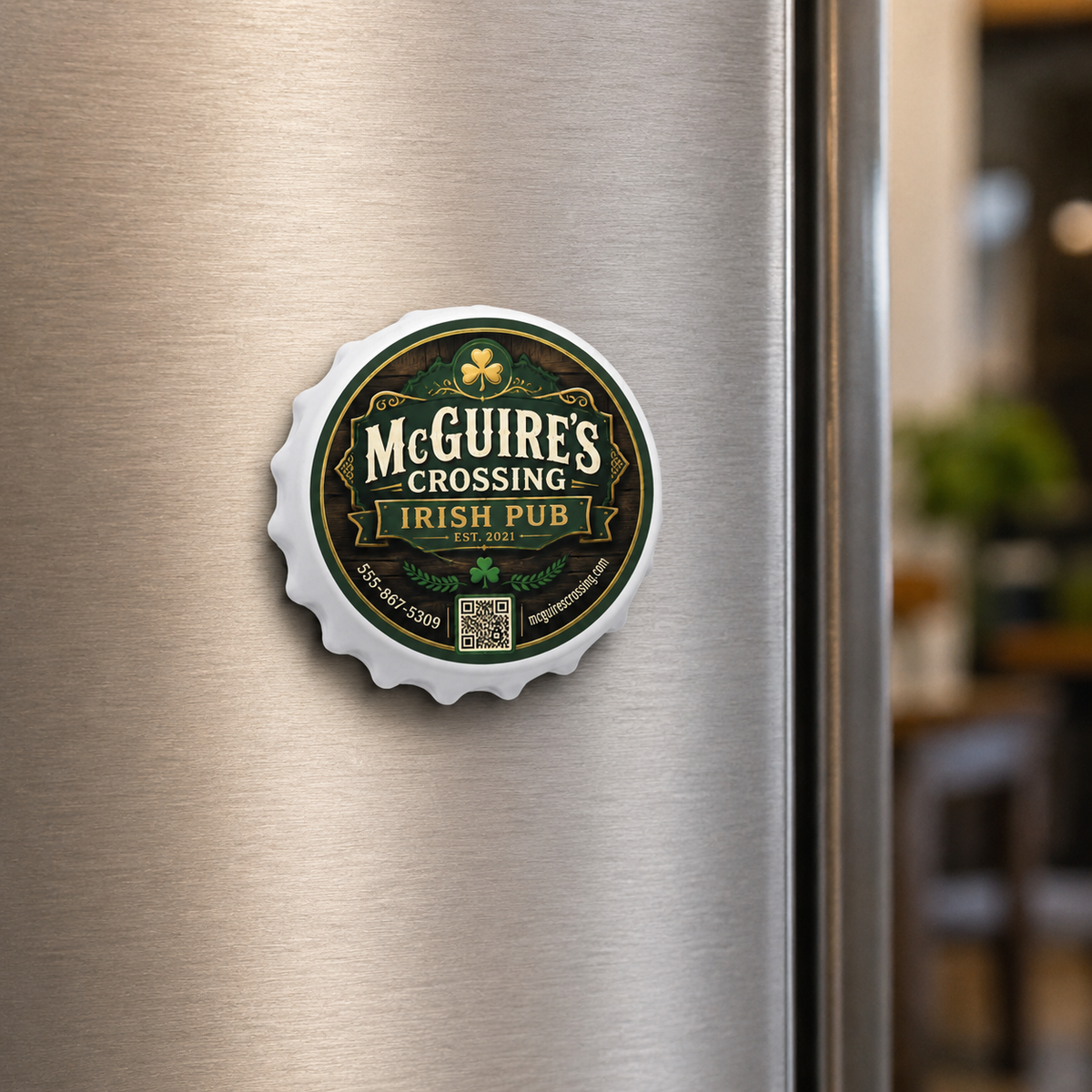 Custom Pub Bottle Opener Magnets