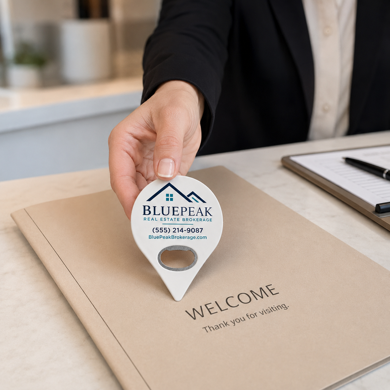 Custom Real Estate Brokerage Logo Bottle Opener Magnets