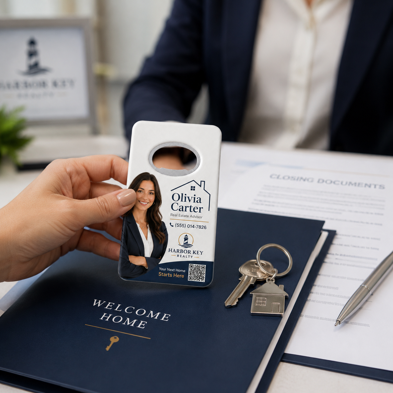 Custom Real Estate Agent Headshot Bottle Opener Magnets