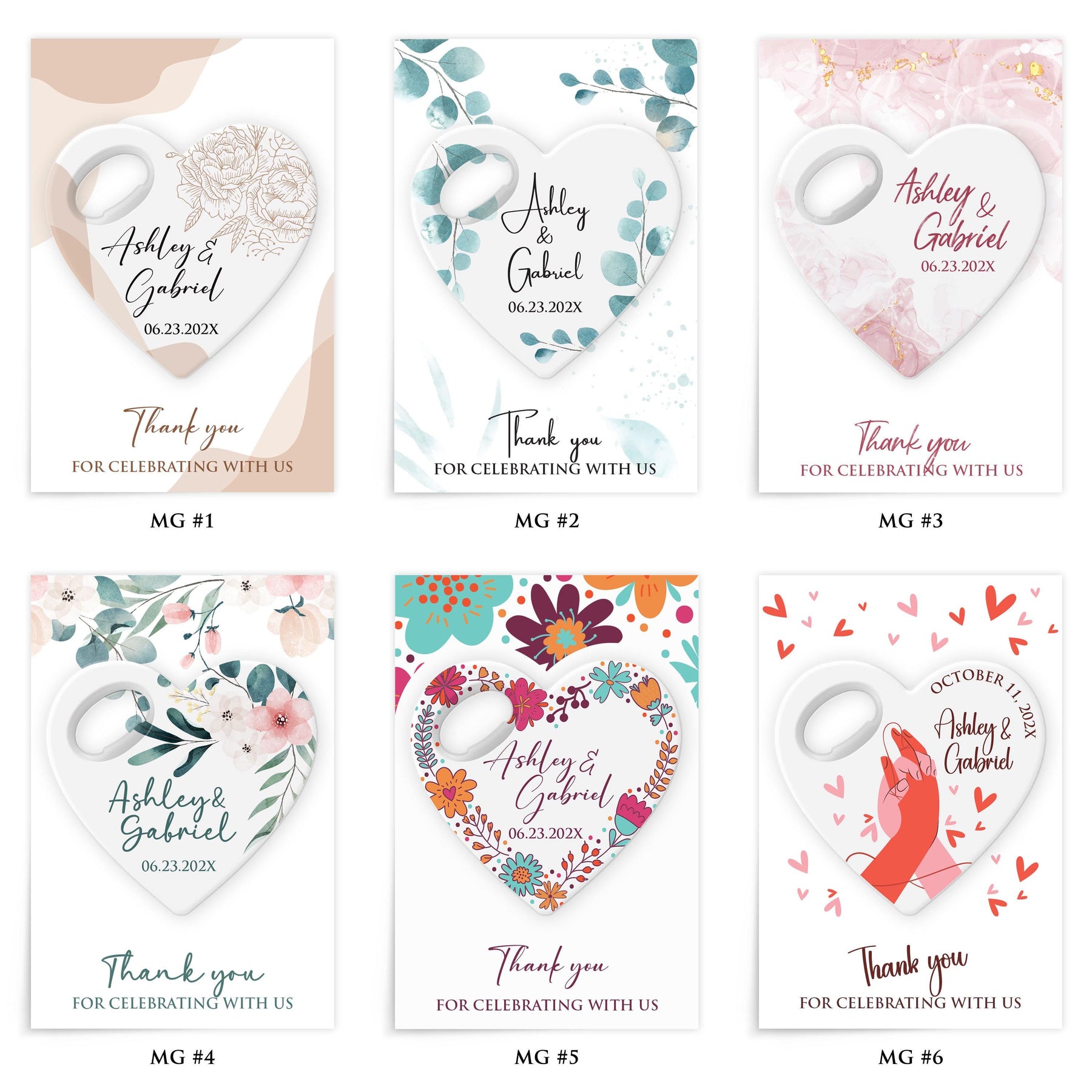 Holding Hands Heart Bottle Opener Wedding Favors - Product Image 3