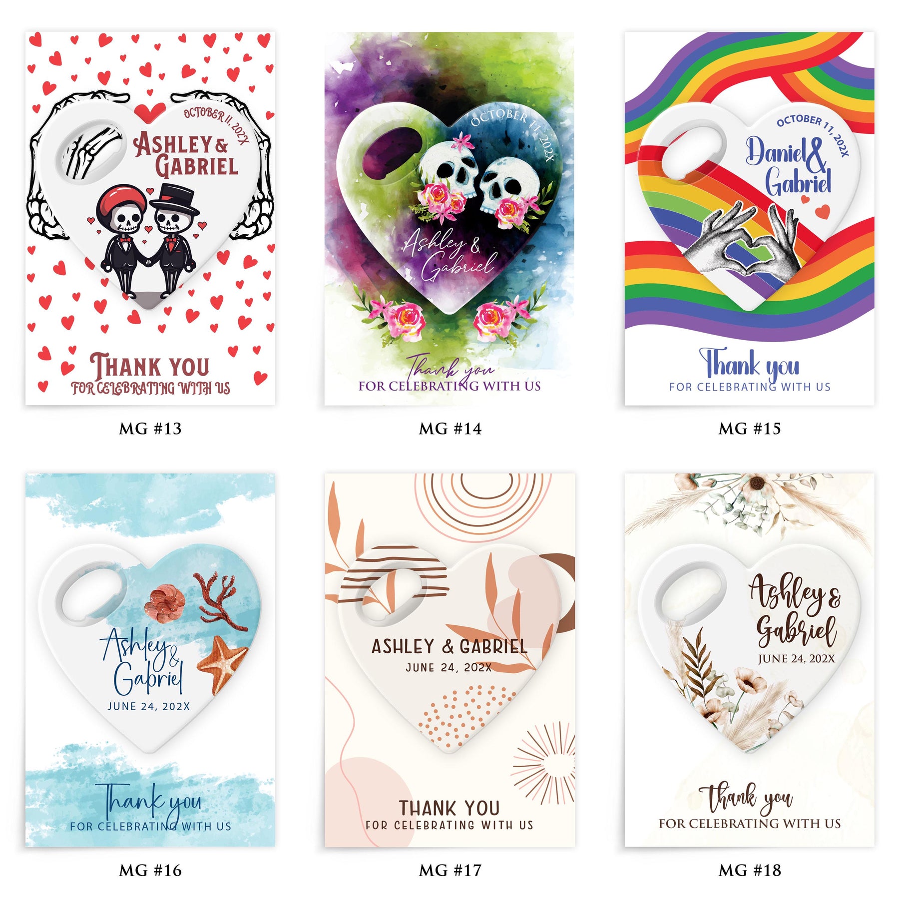 Holding Hands Heart Bottle Opener Wedding Favors - Product Image 5