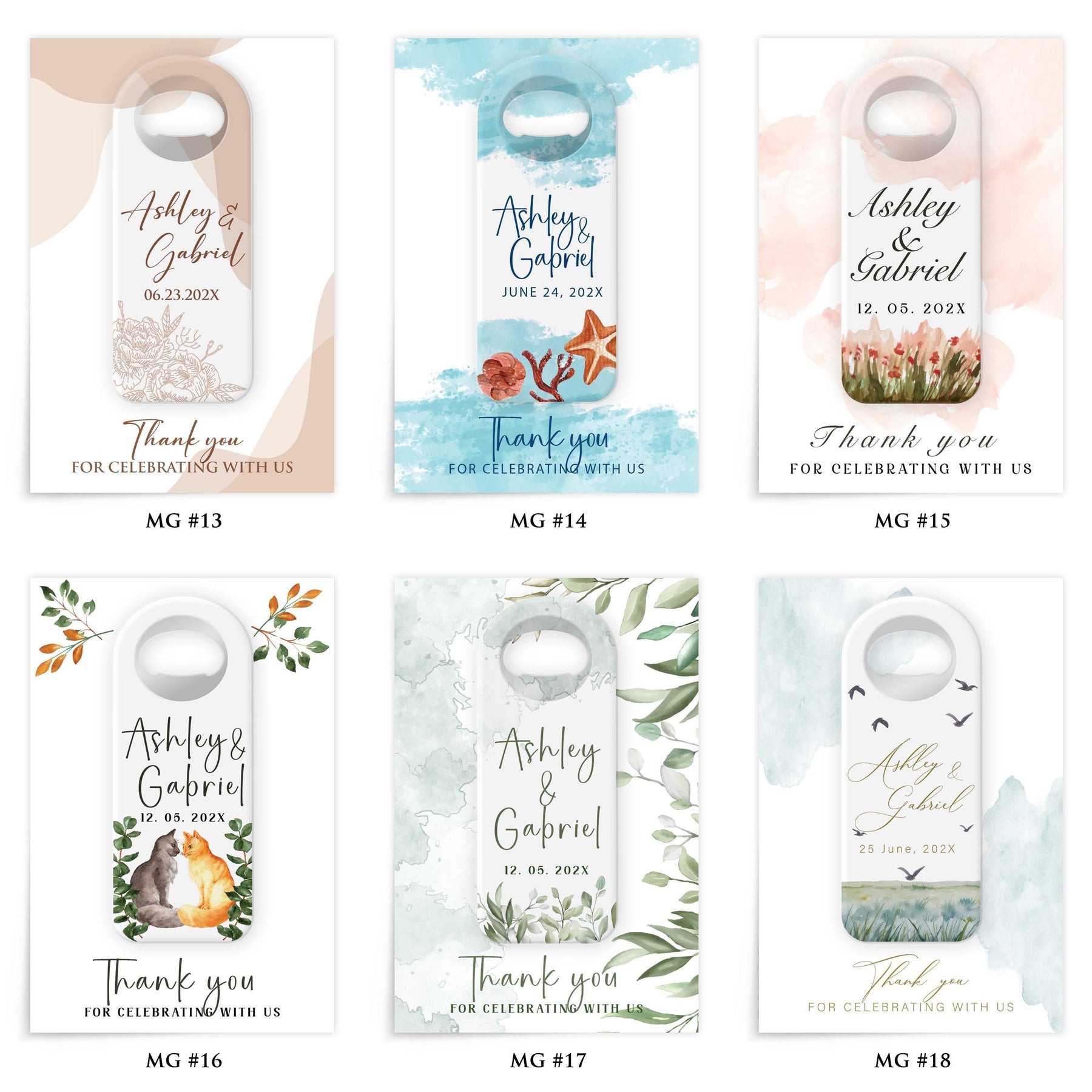 Lavender Champagne Bottle Opener Wedding Favors - Product Image 5