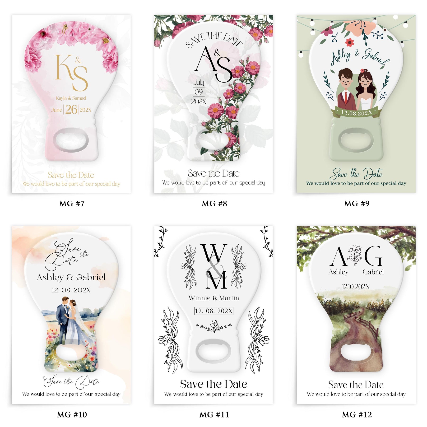 Countryside Watercolor Save the Date Bottle Opener Magnets - Product Image 4