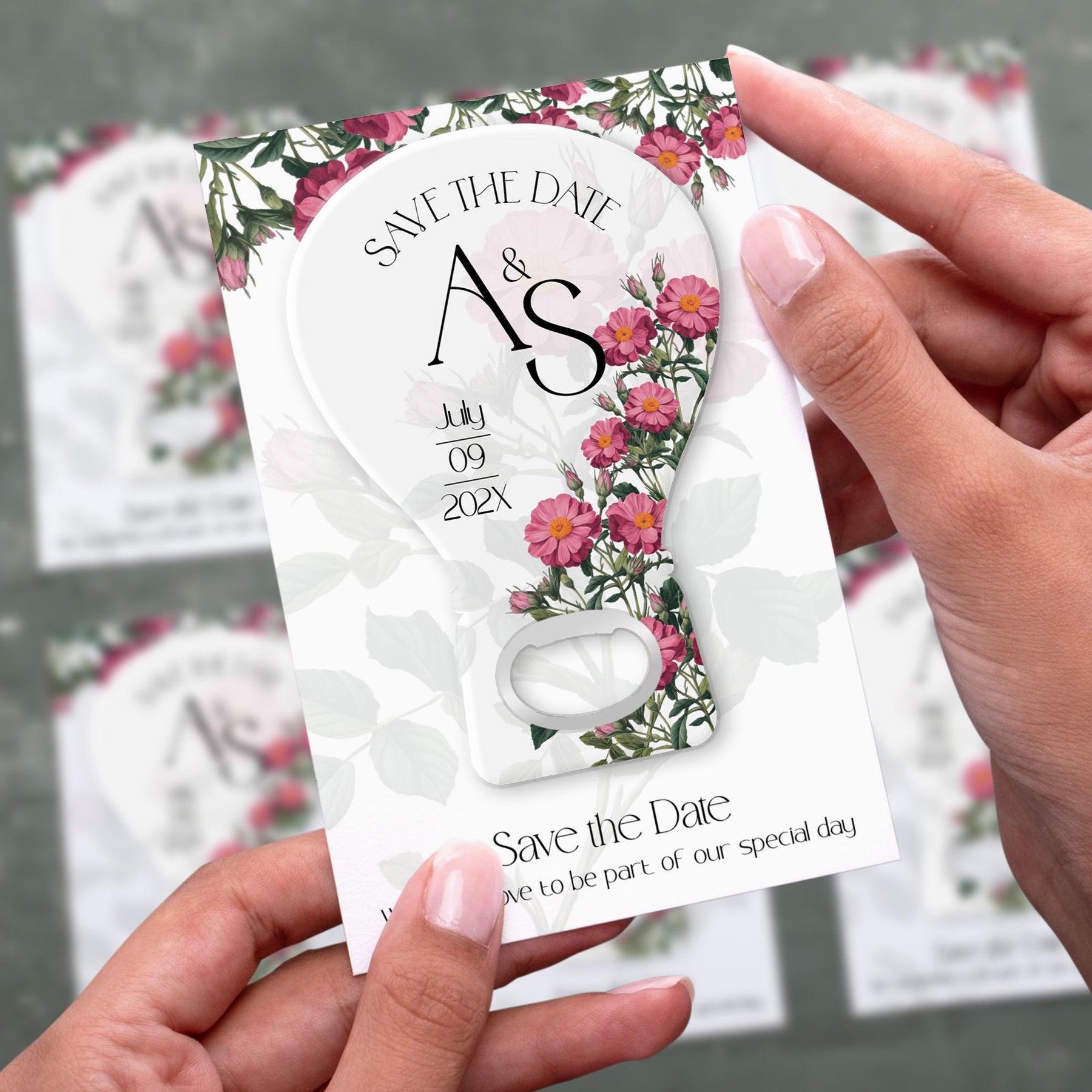 Wildflower Save the Date Bottle Opener Magnets - Product Image 2