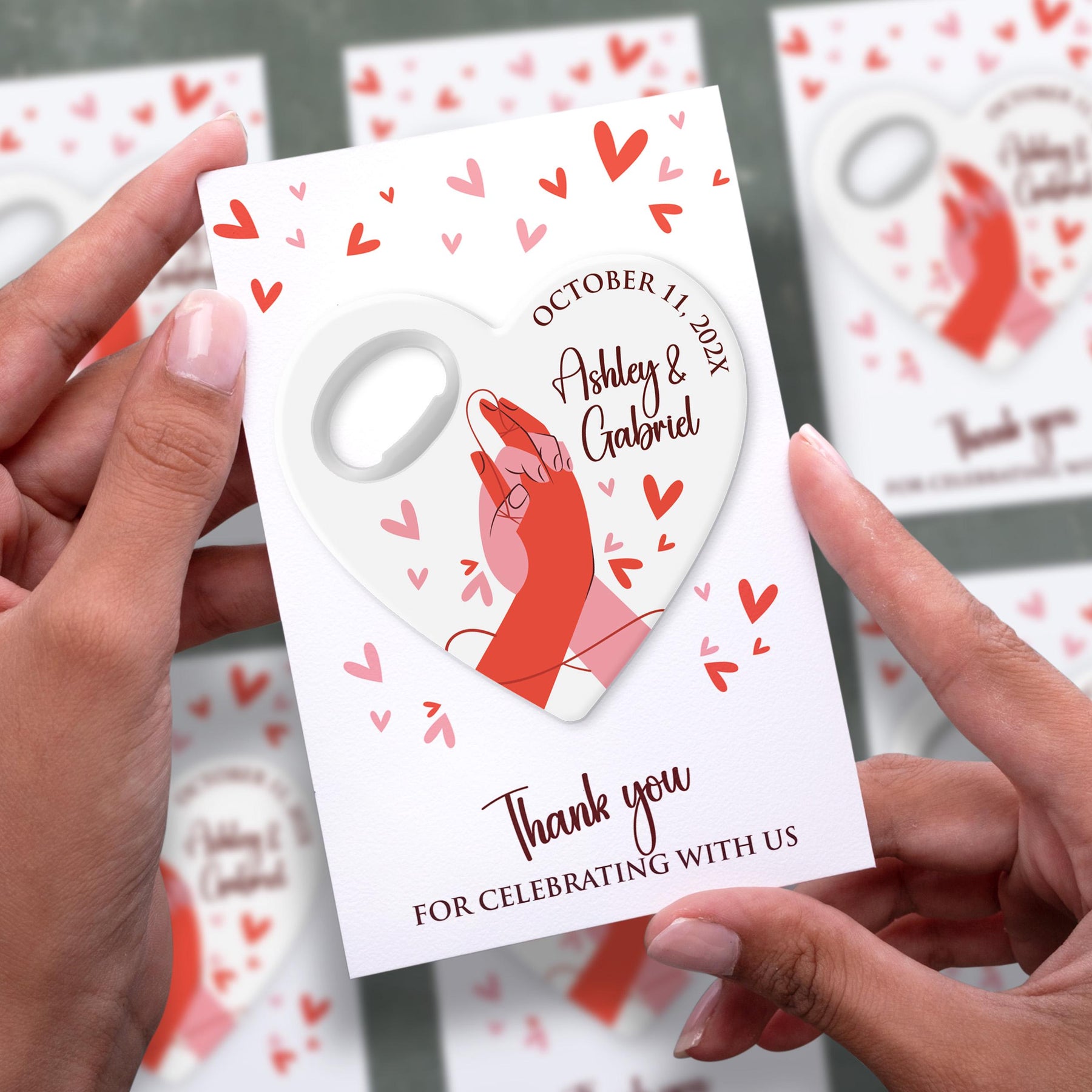 Holding Hands Heart Bottle Opener Wedding Favors - Product Image 2