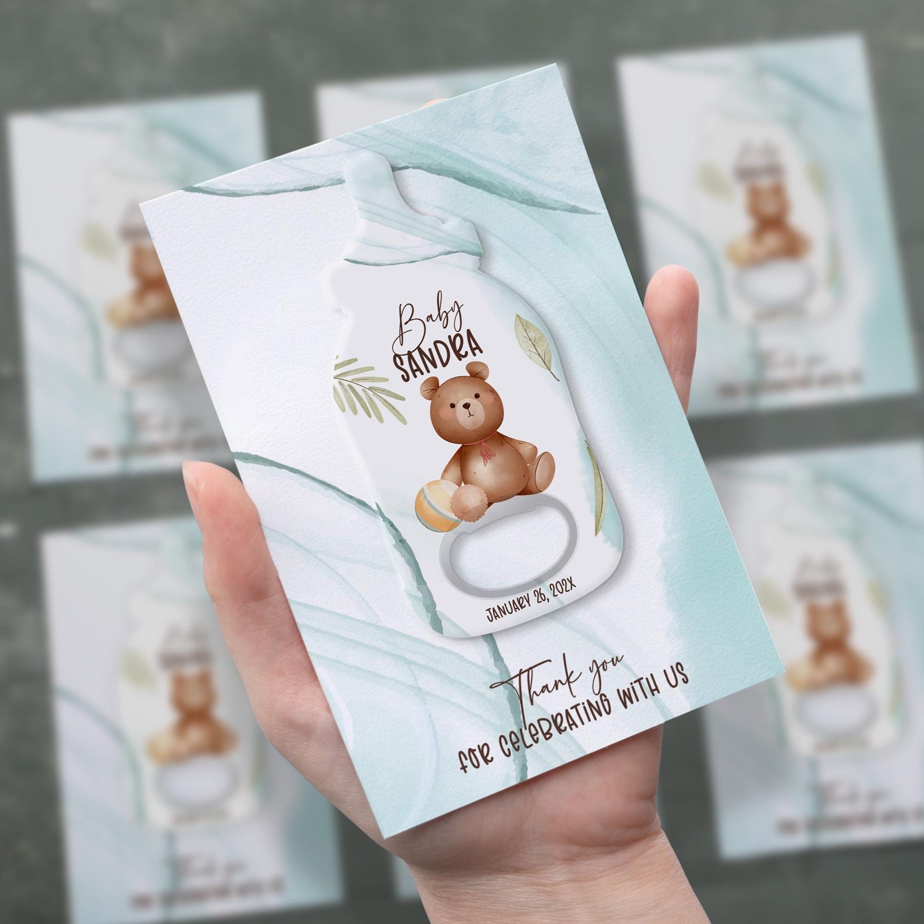 Teddy Bear Baby Shower Bottle Opener Favors - Product Image 2