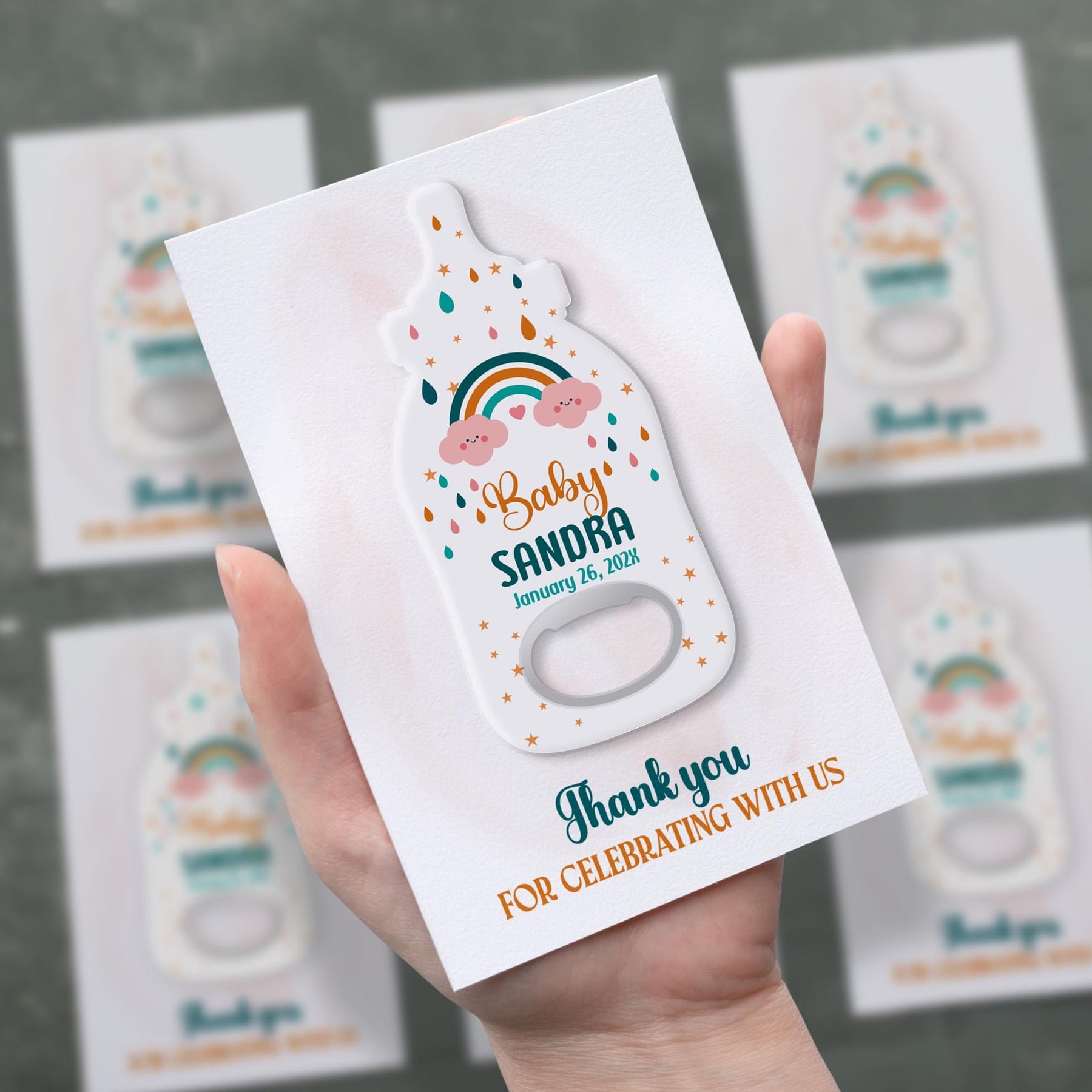 Boho Rainbow Baby Shower Bottle Opener Favors - Product Image 2