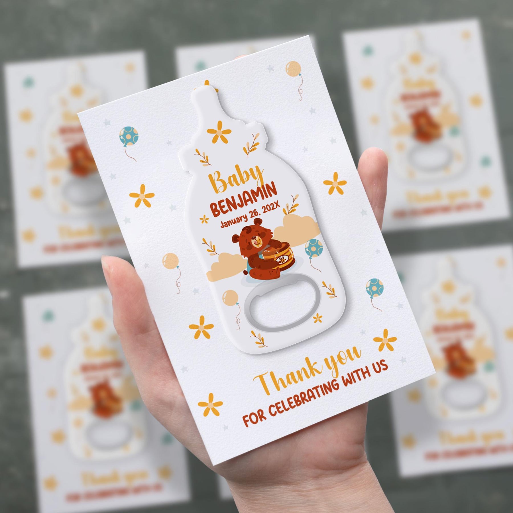 Woodland Bear Baby Shower Bottle Opener Favors - Product Image 2