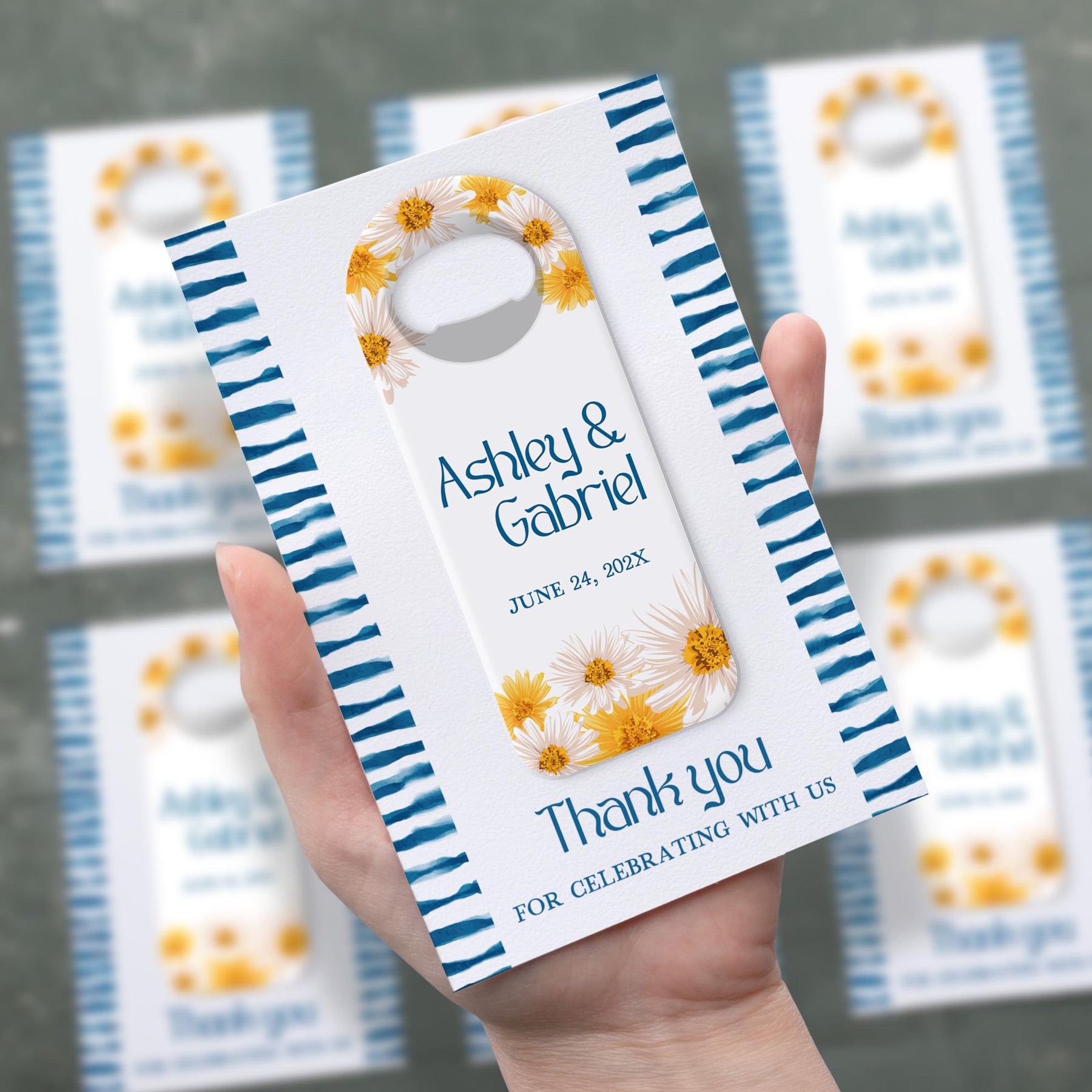 Navy Daisy Nautical Bottle Opener Wedding Favors - Product Image 2