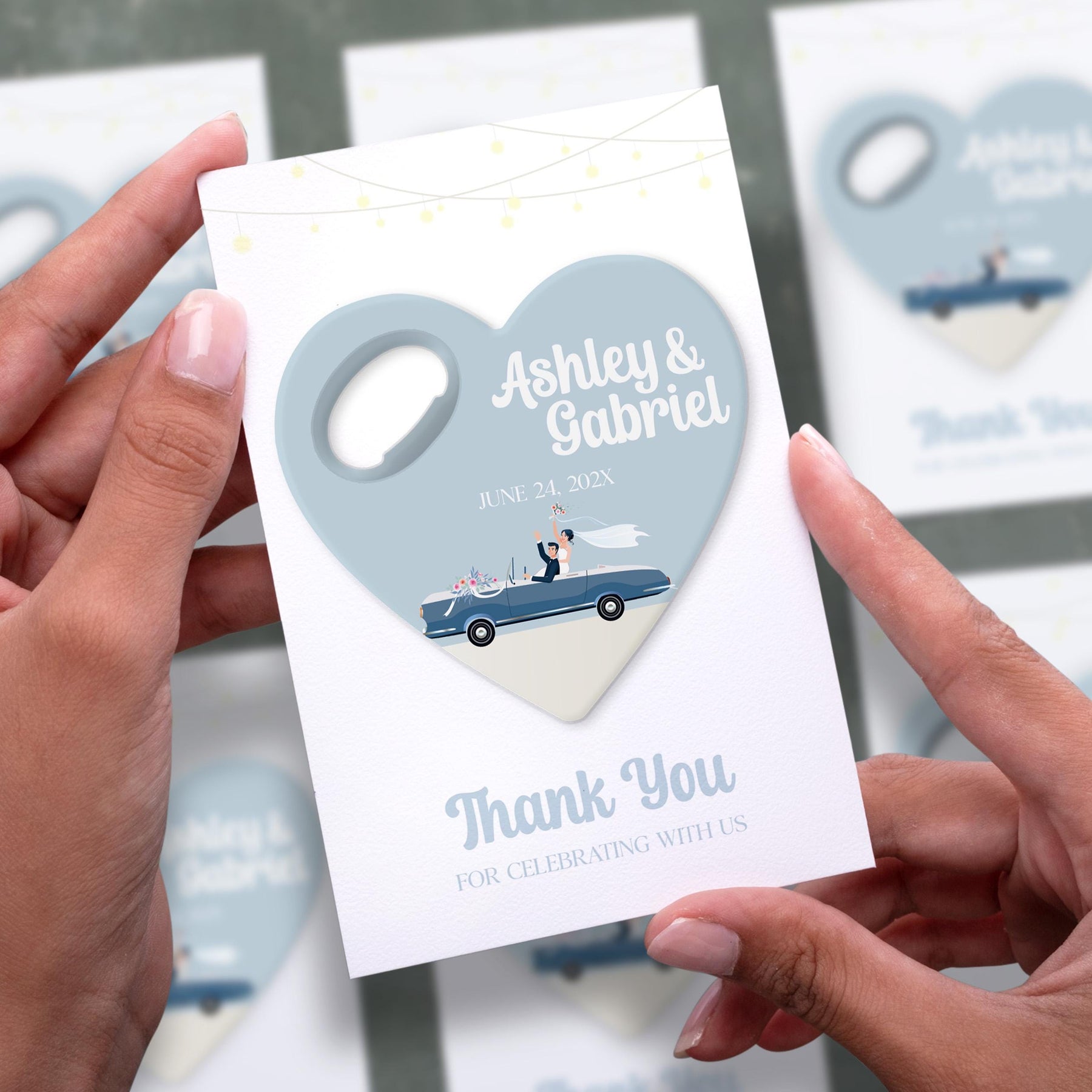 Getaway Car Heart Bottle Opener Wedding Favors - Product Image 2