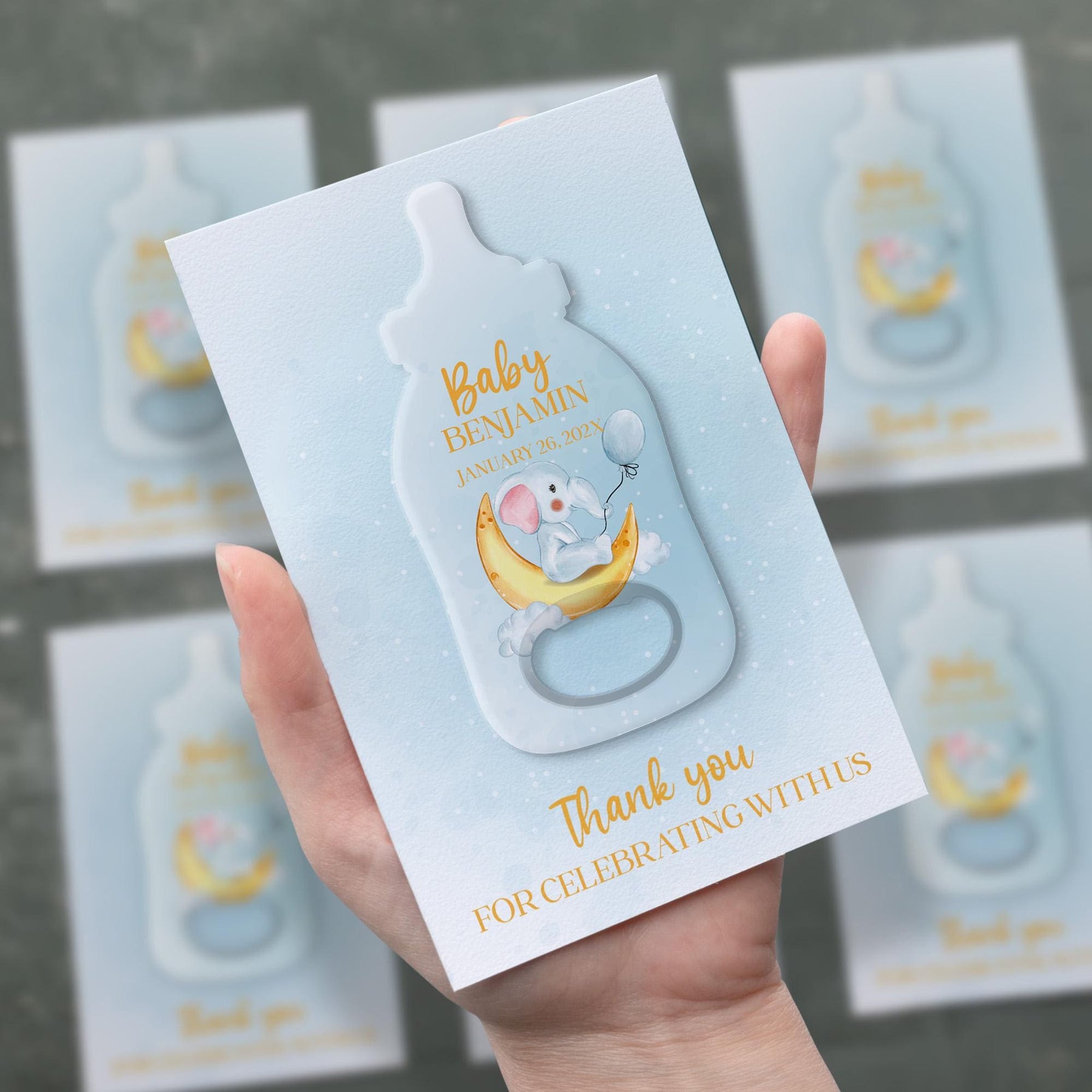 Elephant Moon Baby Shower Bottle Opener Favors - Product Image 2