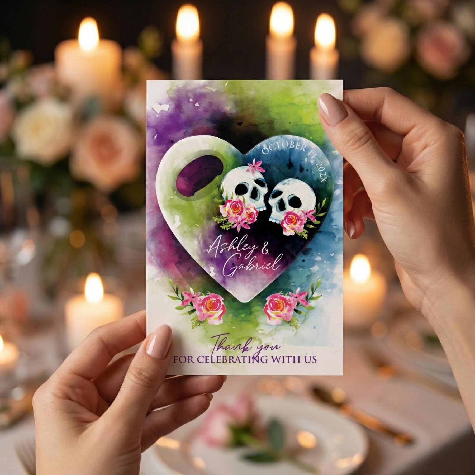 Floral Gothic Skull Bottle Opener Wedding Favors