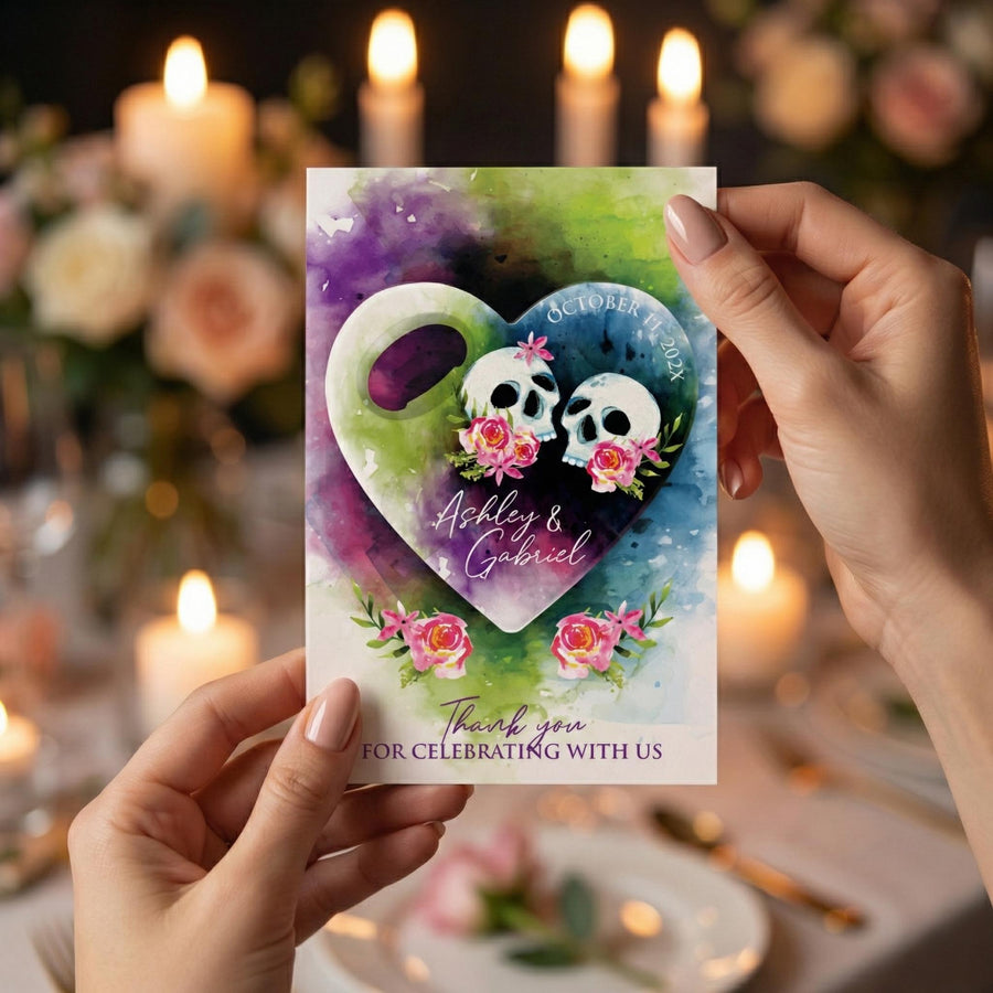 Floral Gothic Skull Bottle Opener Wedding Favors