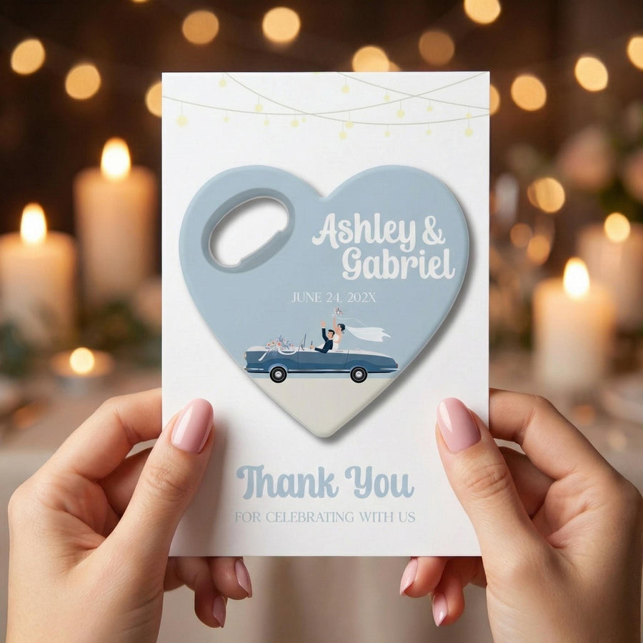 Getaway Car Heart Bottle Opener Wedding Favors