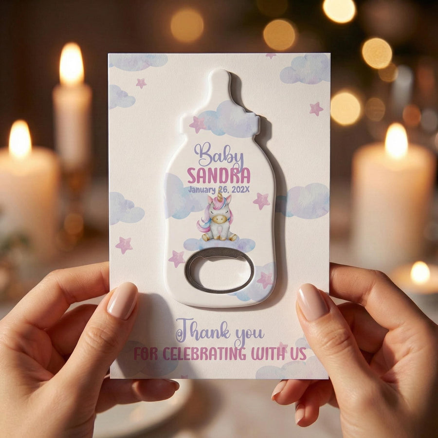 Unicorn Baby Shower Bottle Opener Favors