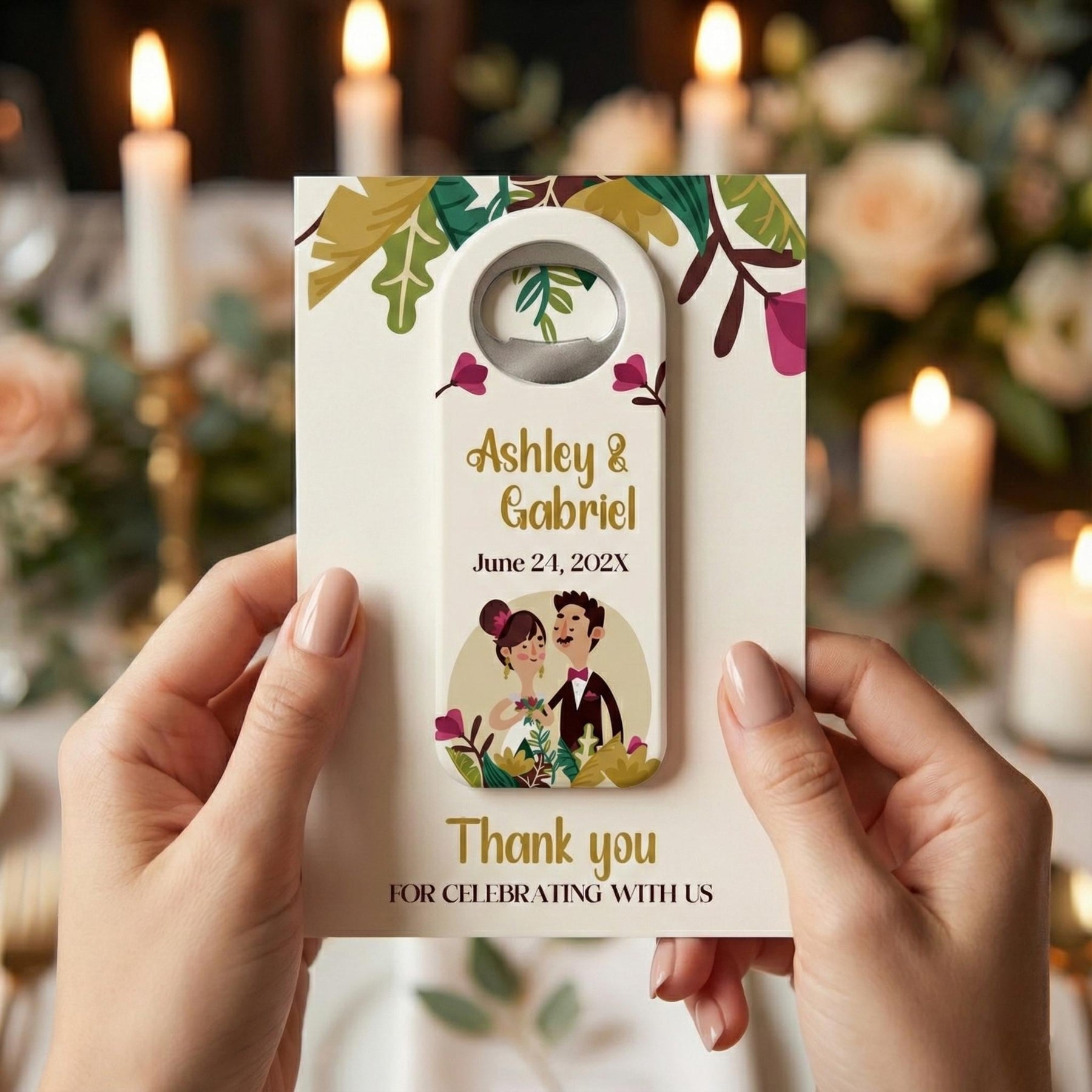 Tropical Palm Bottle Opener Wedding Favors