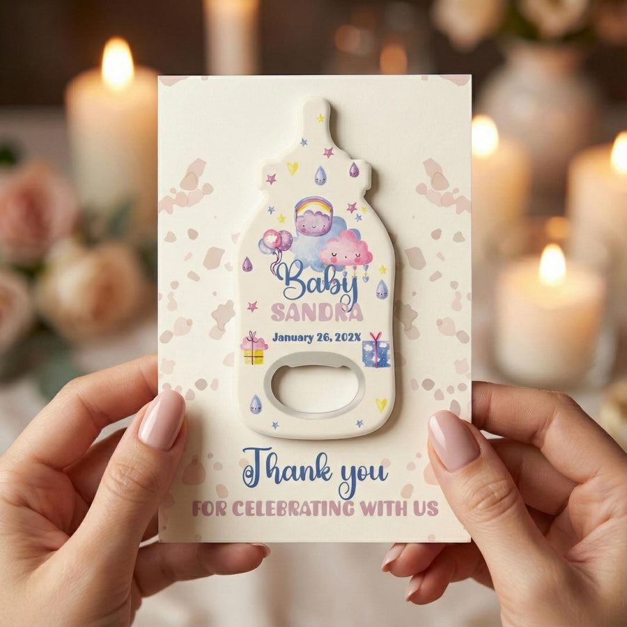 Watercolor Teddy Bear Baby Shower Bottle Opener Favors