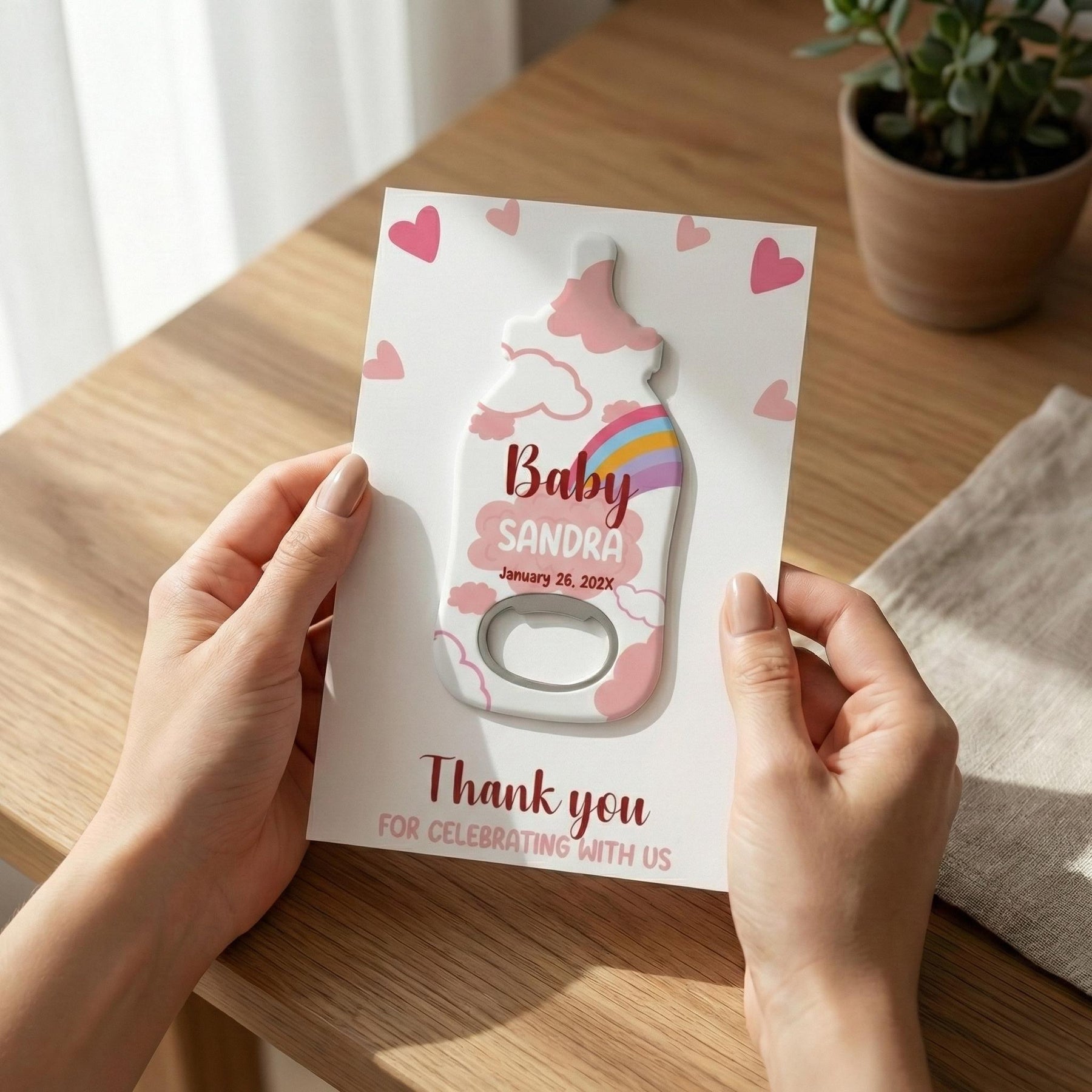 Pink Flamingo Baby Shower Bottle Opener Favors