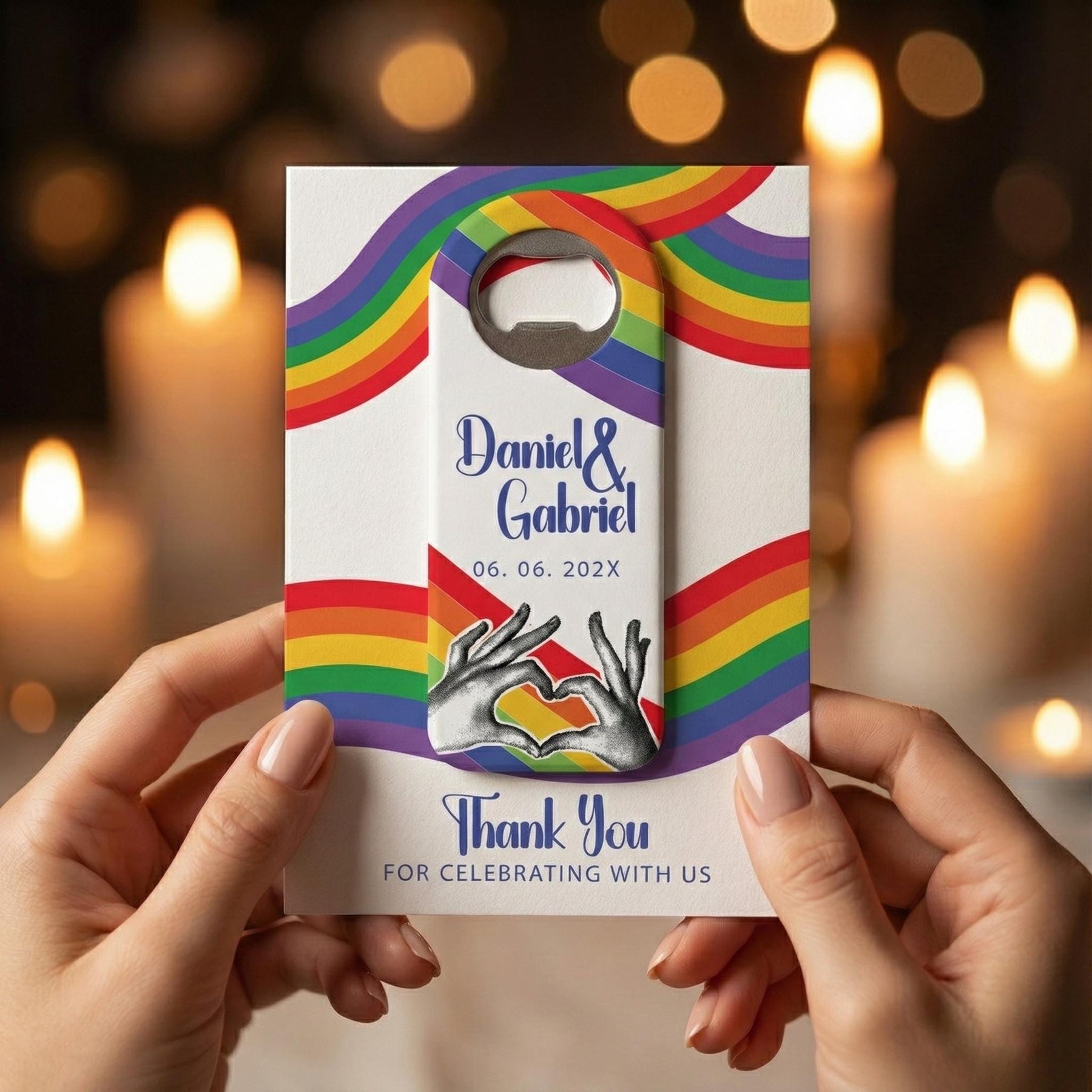 Rainbow Pride Bottle Opener Wedding Favors