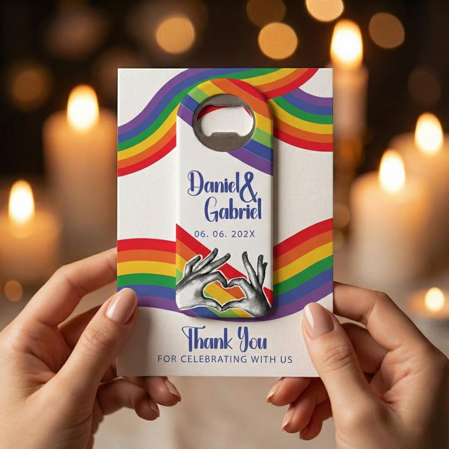 Rainbow Pride Bottle Opener Wedding Favors