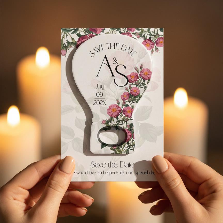 Wildflower Save the Date Bottle Opener Magnets