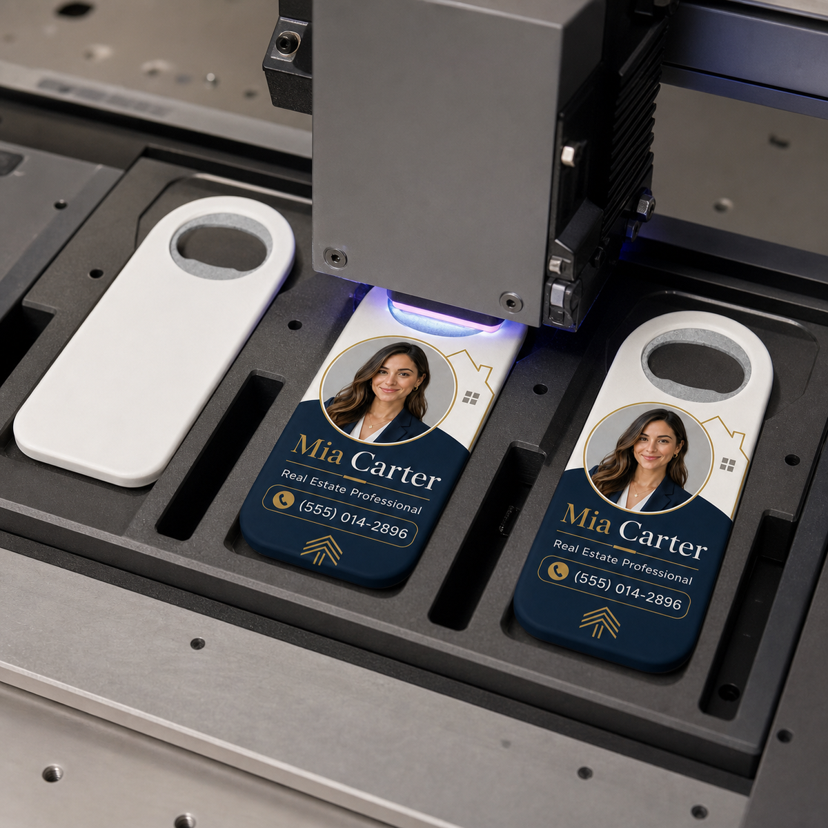 Custom Real Estate Agent Headshot Bottle Opener Magnets – UV printing process