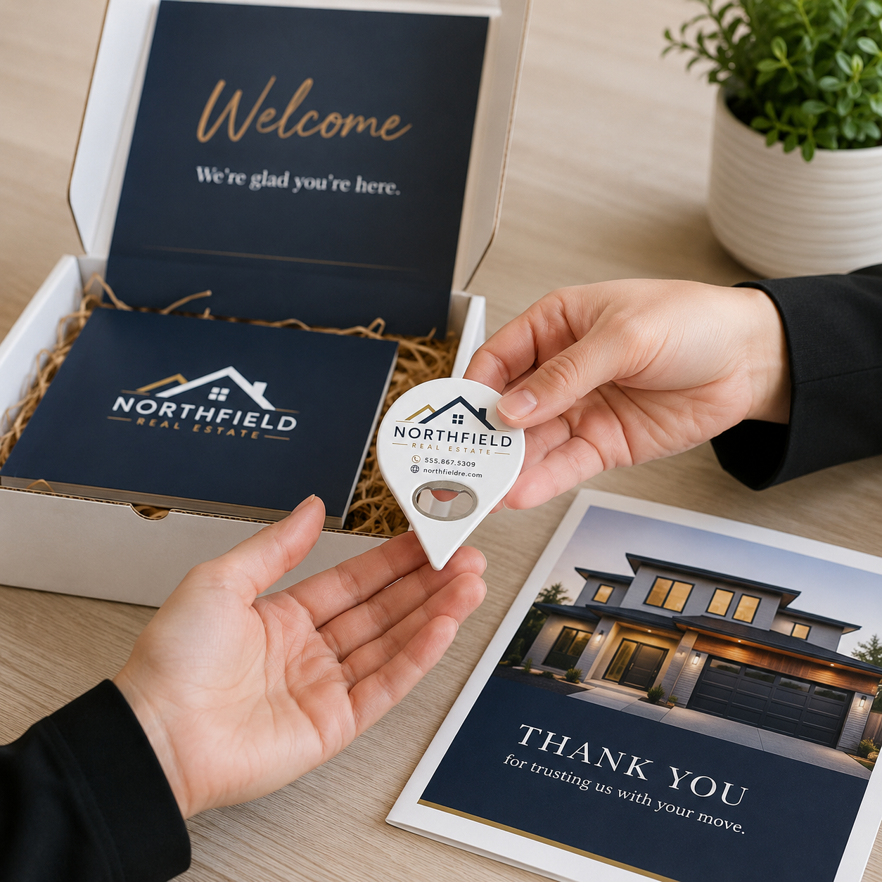 Custom Brokerage Logo Bottle Opener Magnets – promotional use scene