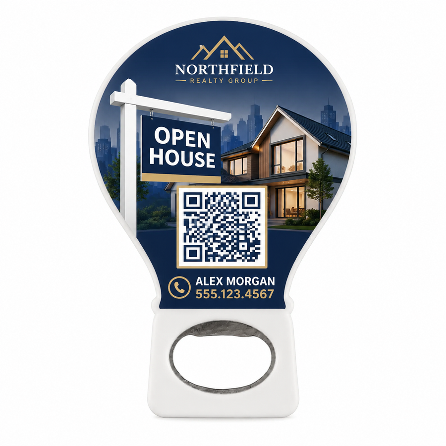 Open House QR Bottle Opener Magnets – main product view