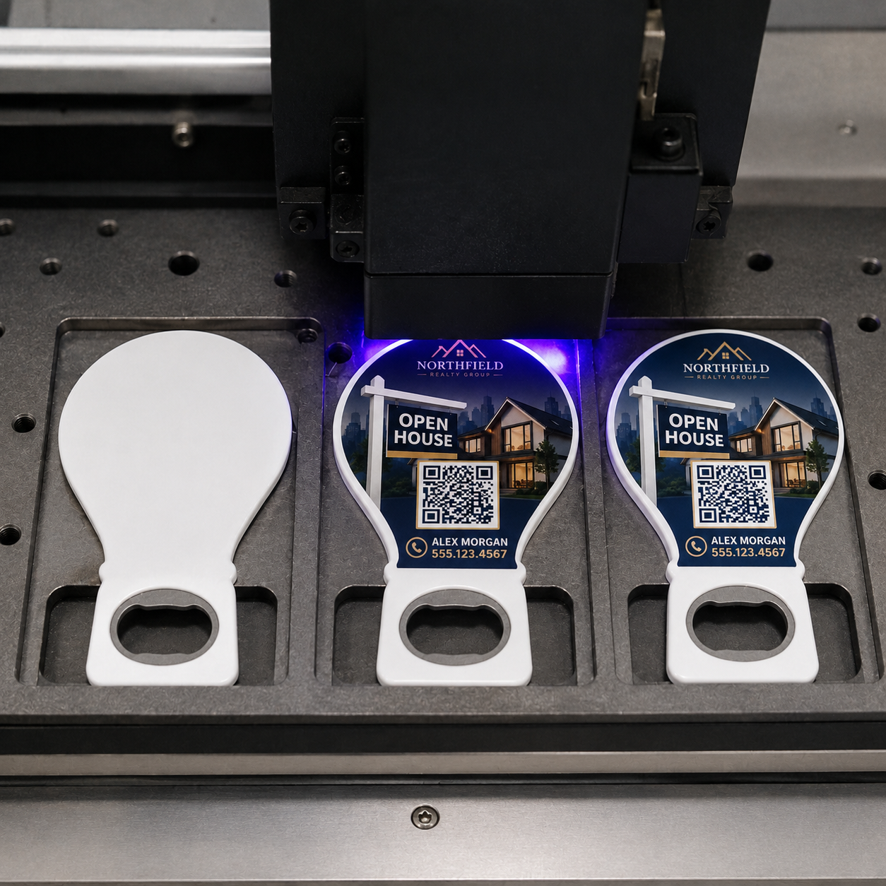 Open House QR Bottle Opener Magnets – UV printing process