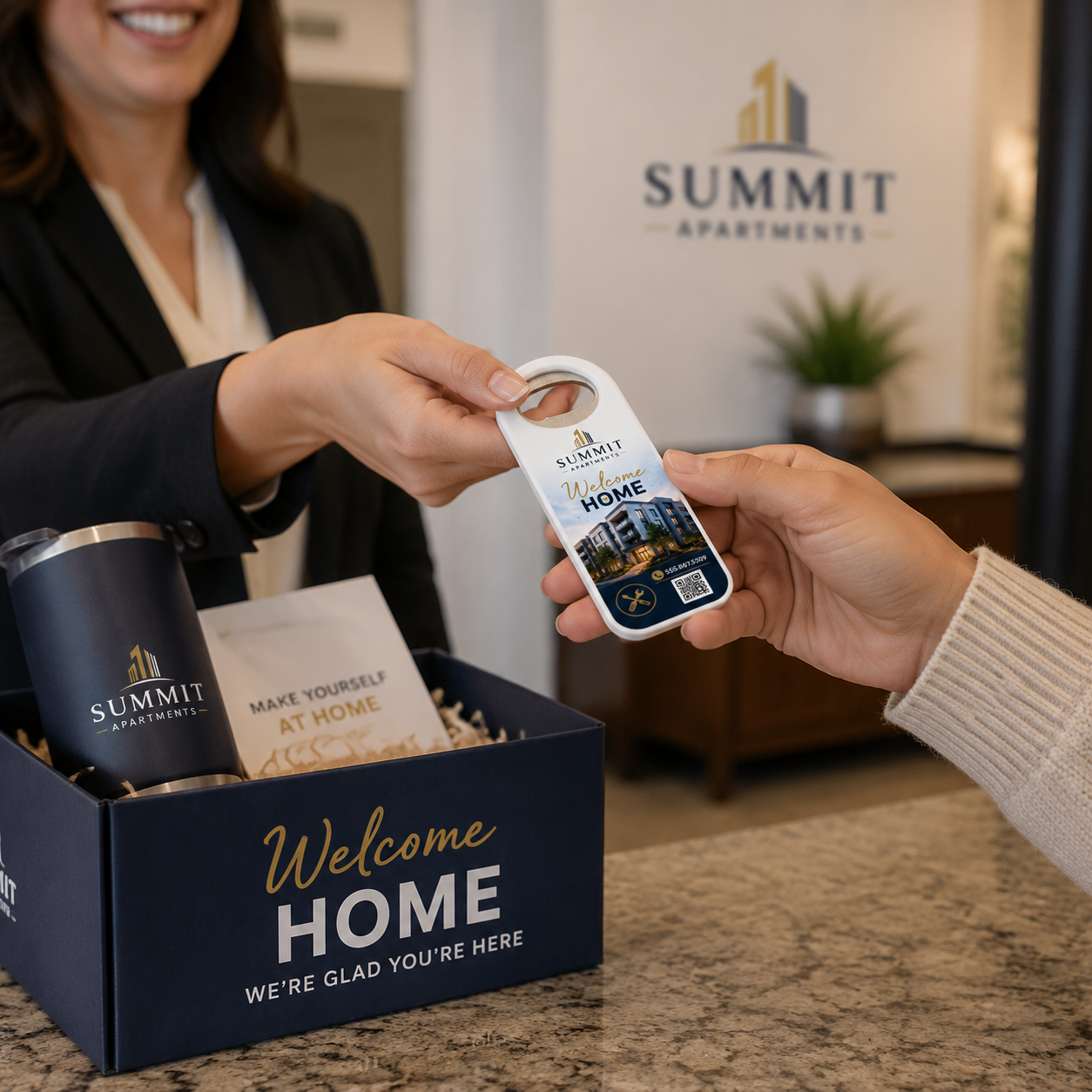 Apartment Move-In Bottle Opener Magnets – promotional use scene