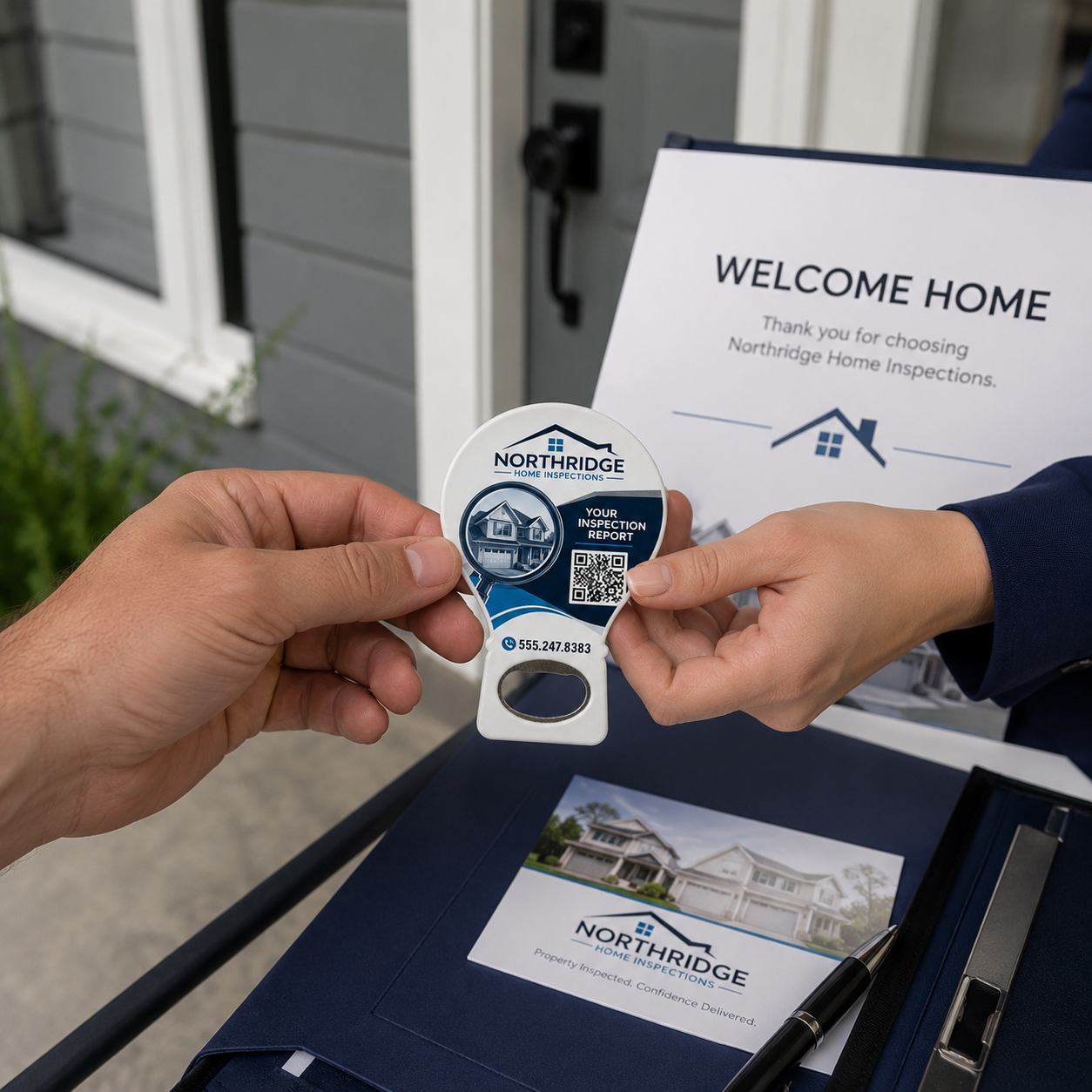 Home Inspector Bottle Opener Magnets – promotional use scene