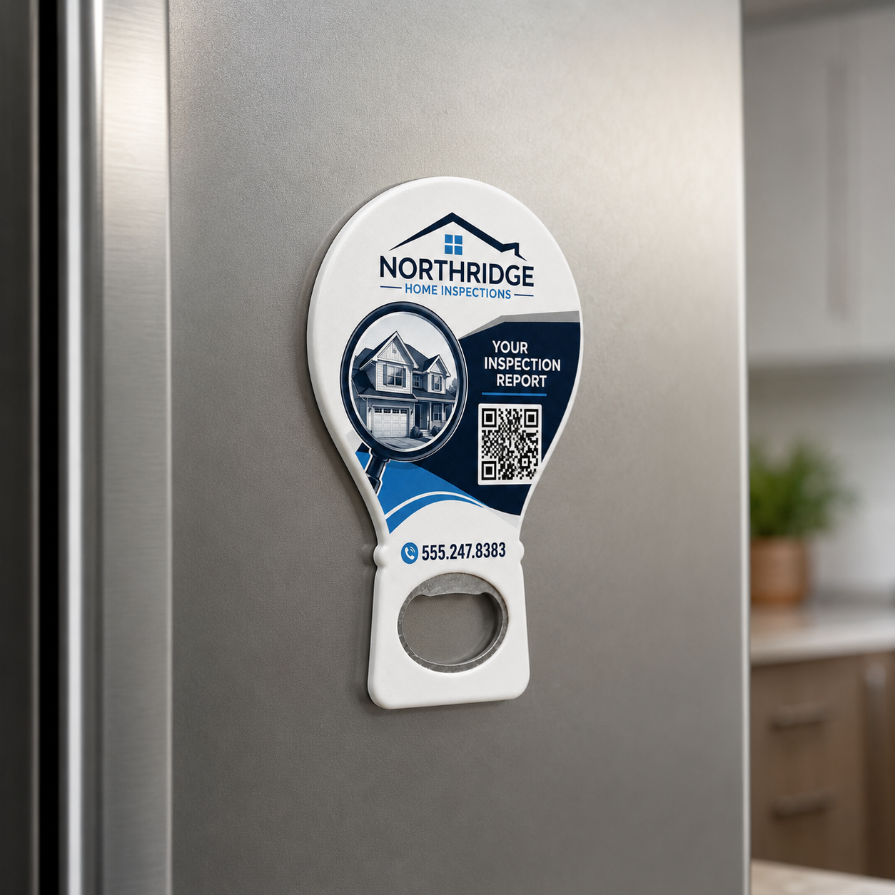 Home Inspector Bottle Opener Magnets – magnetic use on a metal surface