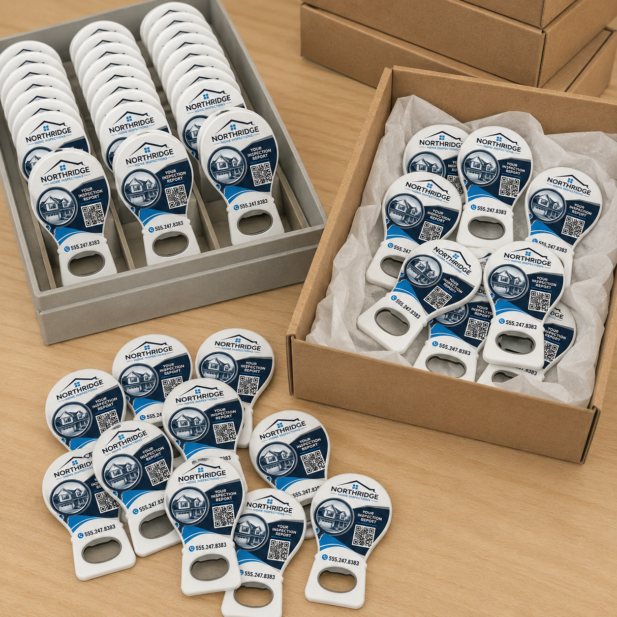 Home Inspector Bottle Opener Magnets – bulk order presentation