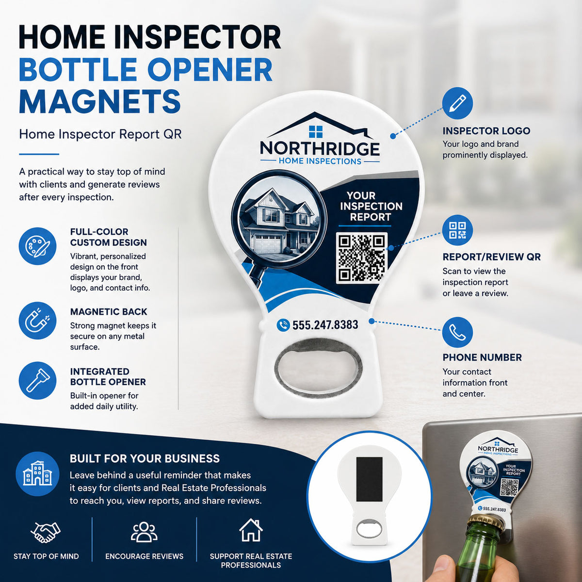 Home Inspector Bottle Opener Magnets