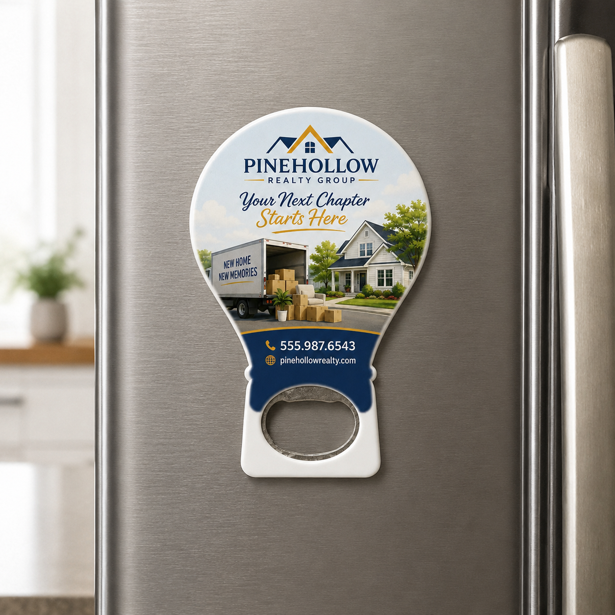 Moving Company Bottle Opener Magnets – magnetic use on a metal surface