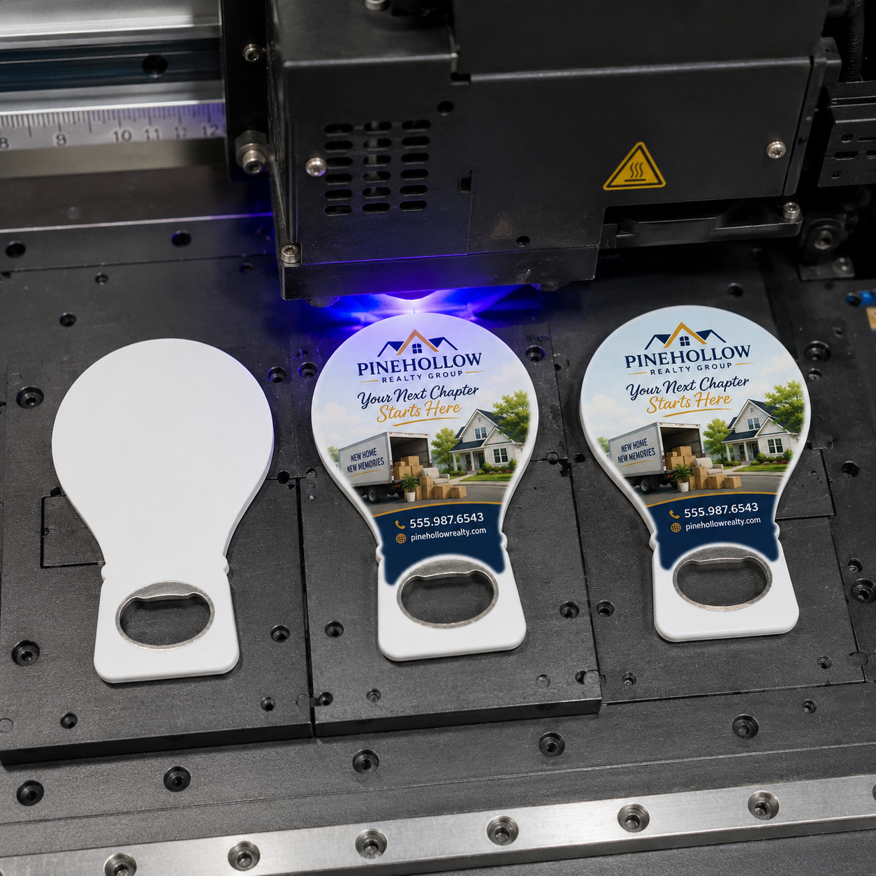 Moving Company Bottle Opener Magnets – UV printing process