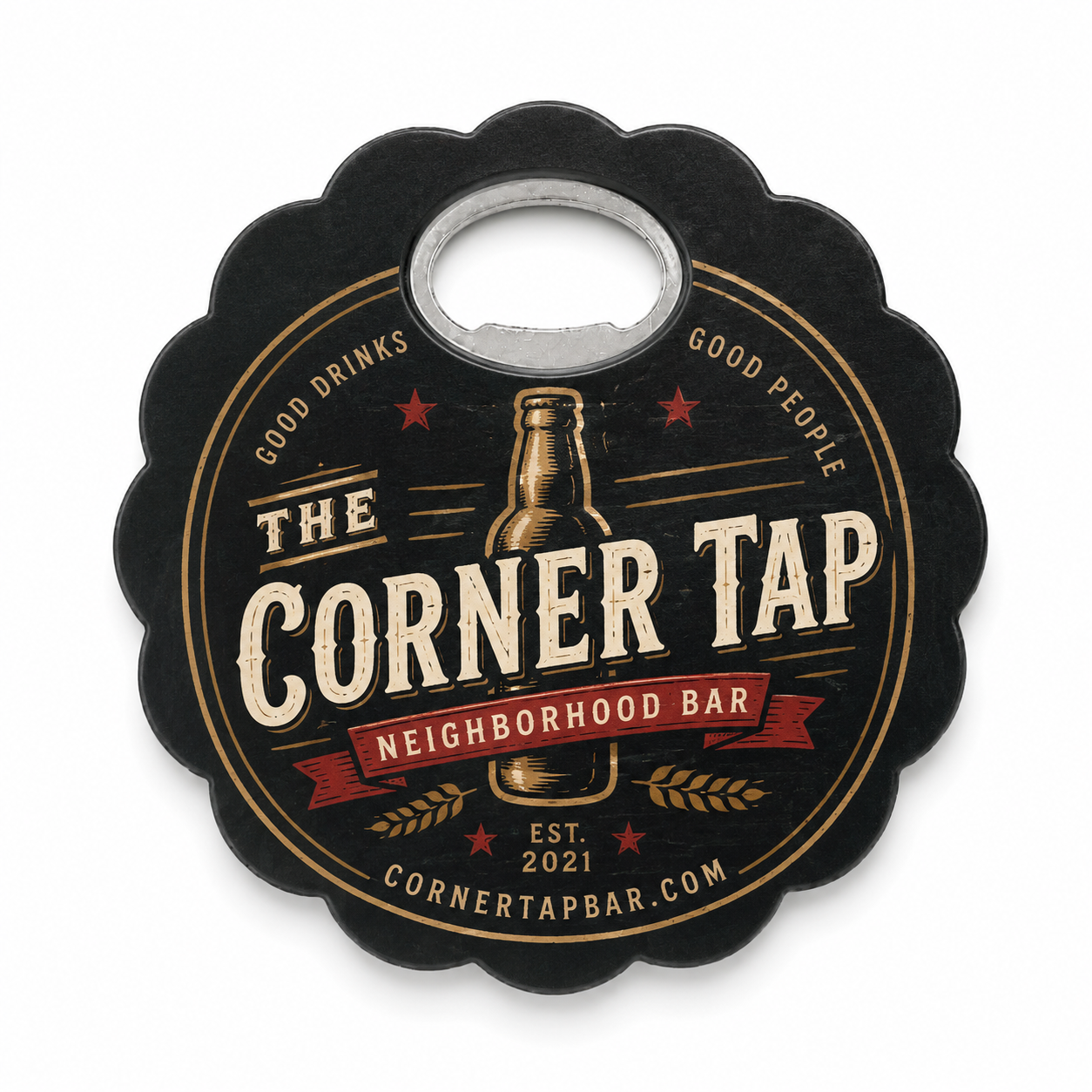 Custom Bar Logo Bottle Opener Magnets – main product view