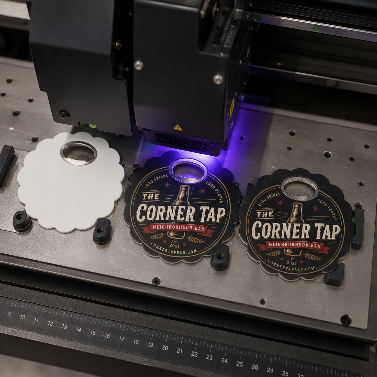Custom Bar Logo Bottle Opener Magnets – UV printing process