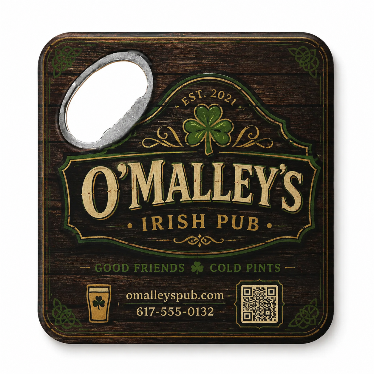 Custom Pub Bottle Opener Magnets – main product view