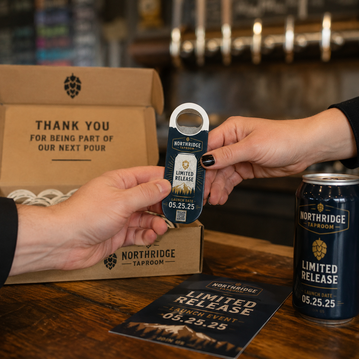 Taproom Beer Release Bottle Opener Magnets – promotional use scene