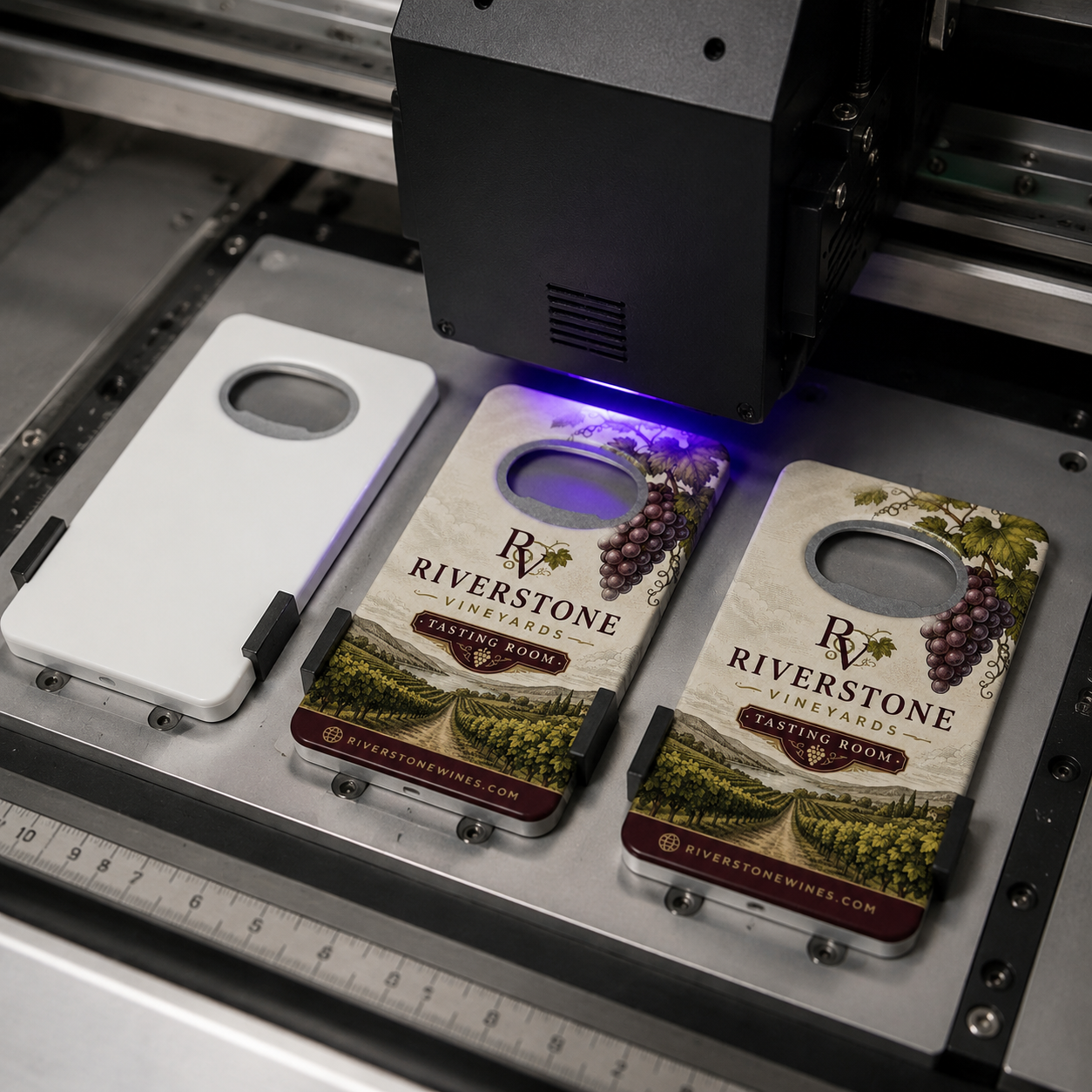 Custom Winery Bottle Opener Magnets – UV printing process