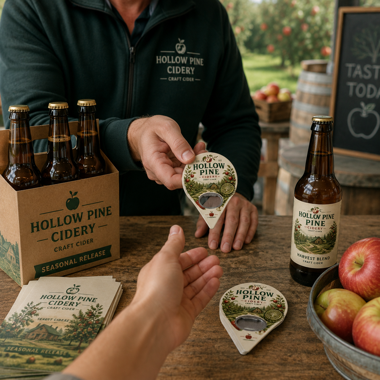 Custom Cidery Bottle Opener Magnets – promotional use scene