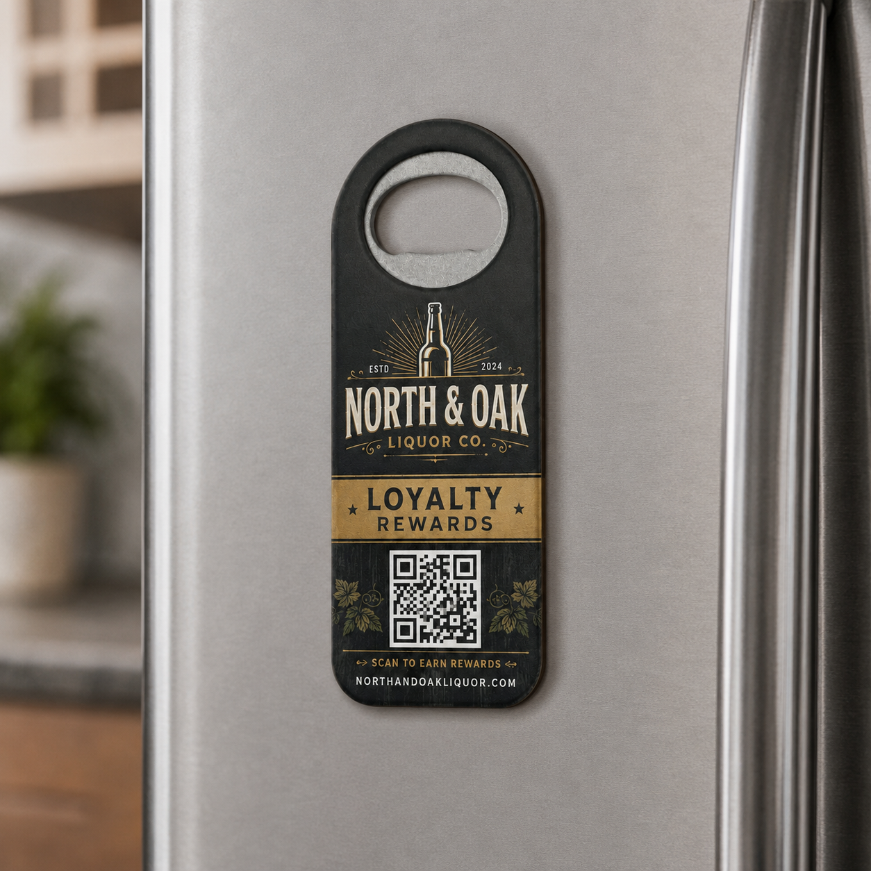 Liquor Store Bottle Opener Magnets – magnetic use on a metal surface
