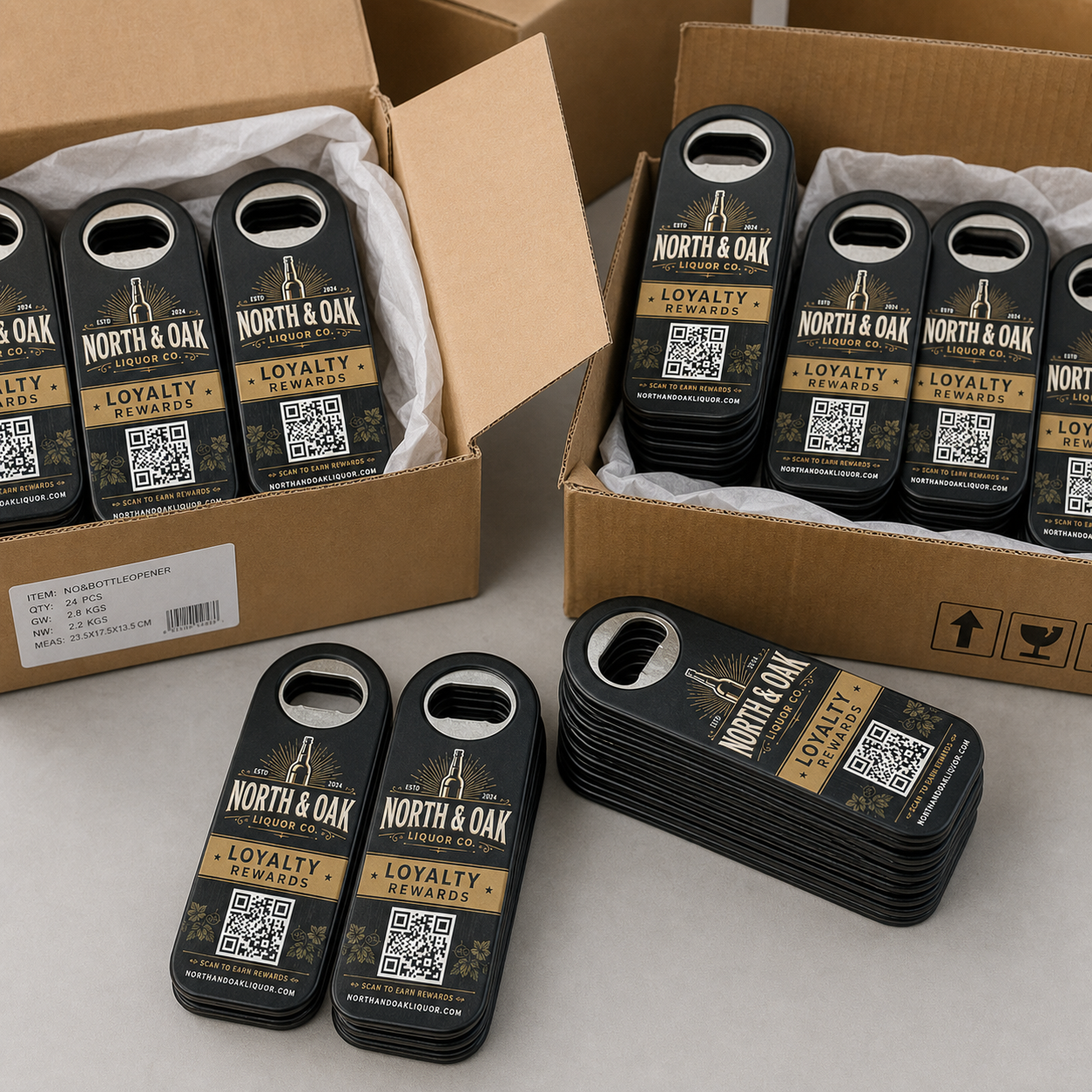 Liquor Store Bottle Opener Magnets – bulk order presentation
