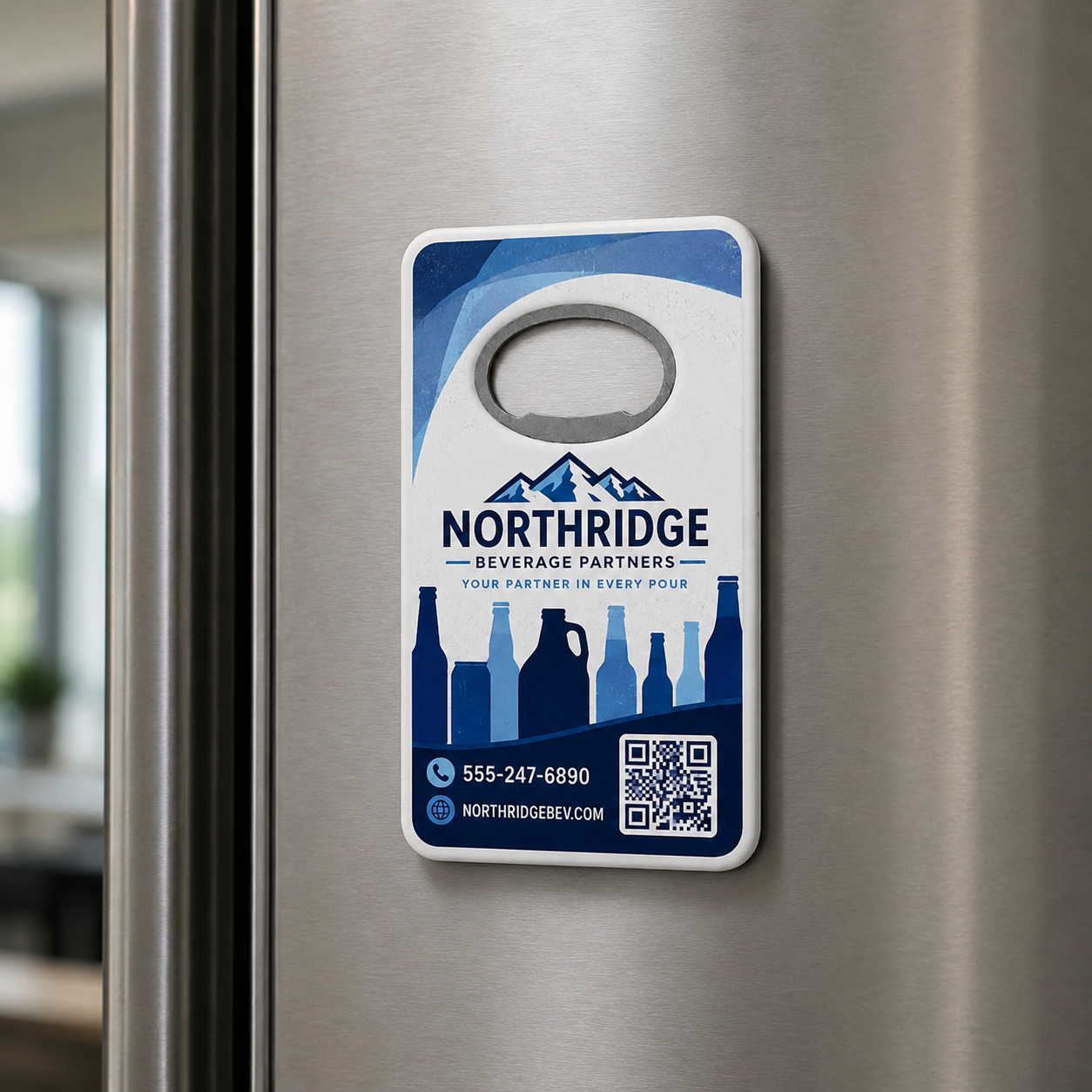 Beverage Distributor Bottle Opener Magnets – magnetic use on a metal surface