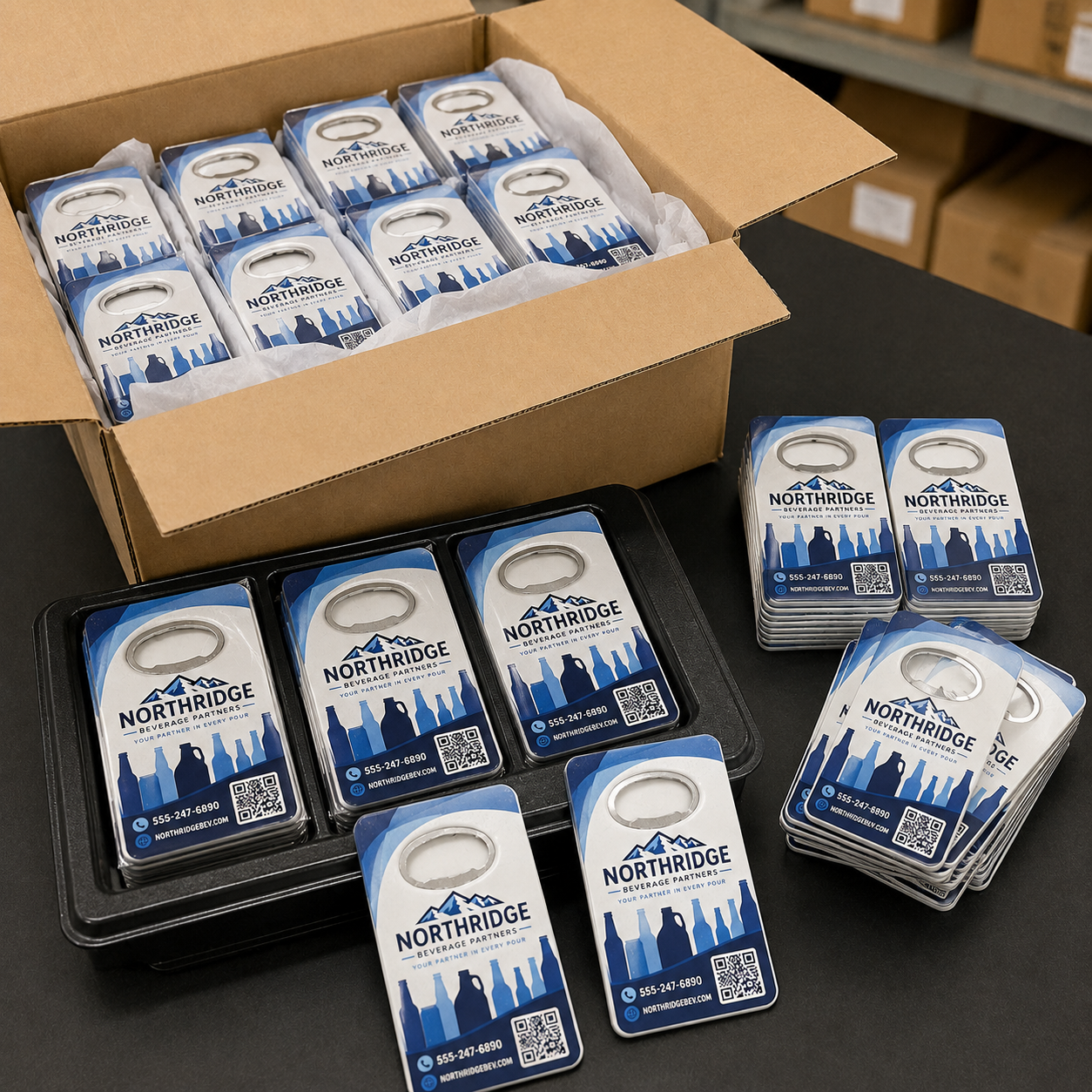 Beverage Distributor Bottle Opener Magnets – bulk order presentation
