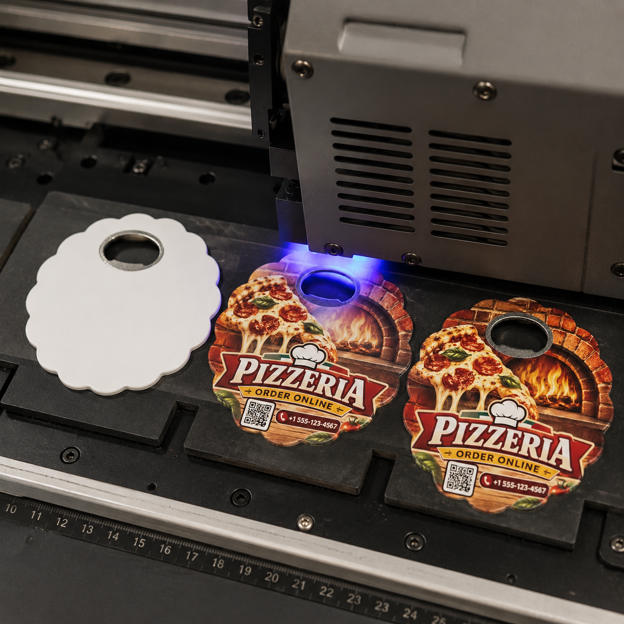 Custom Pizzeria Bottle Opener Magnets – UV printing process