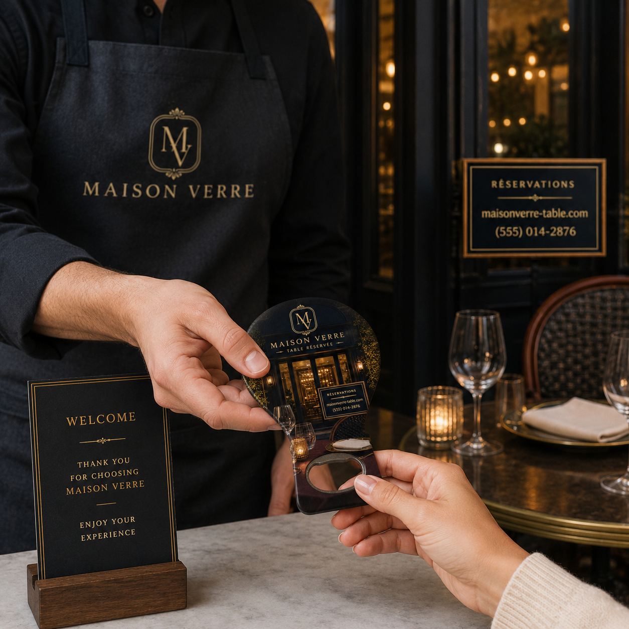 Custom Restaurant Bottle Opener Magnets – promotional use scene