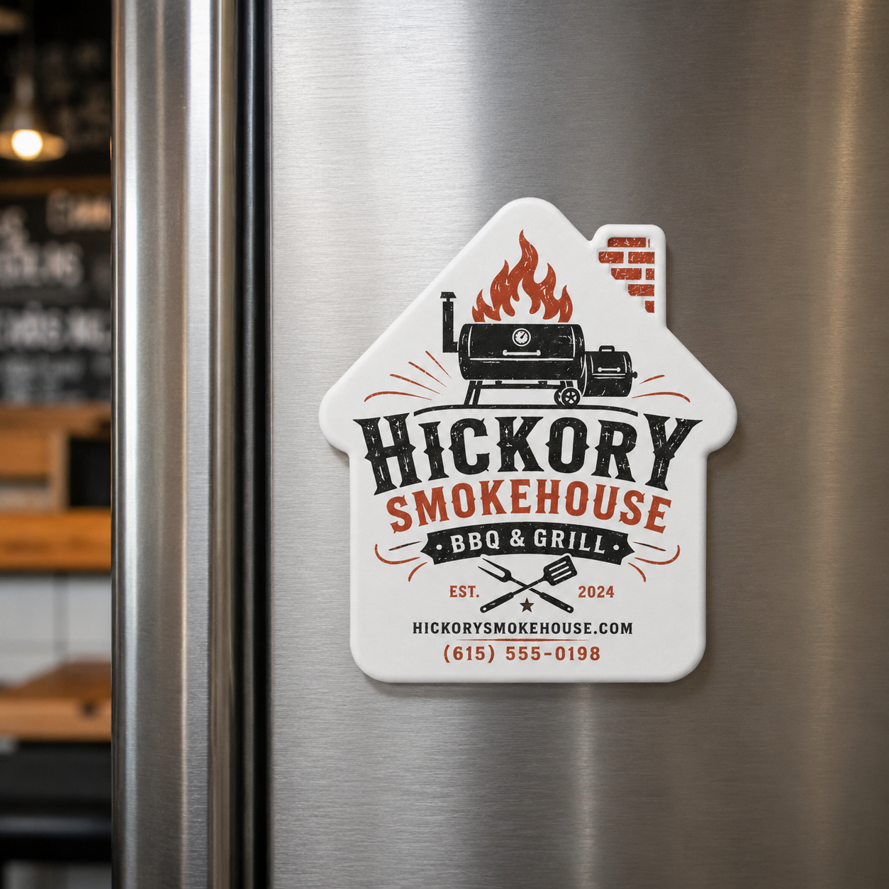 BBQ Restaurant Promotional Bottle Opener Magnets – magnetic use on a metal surface