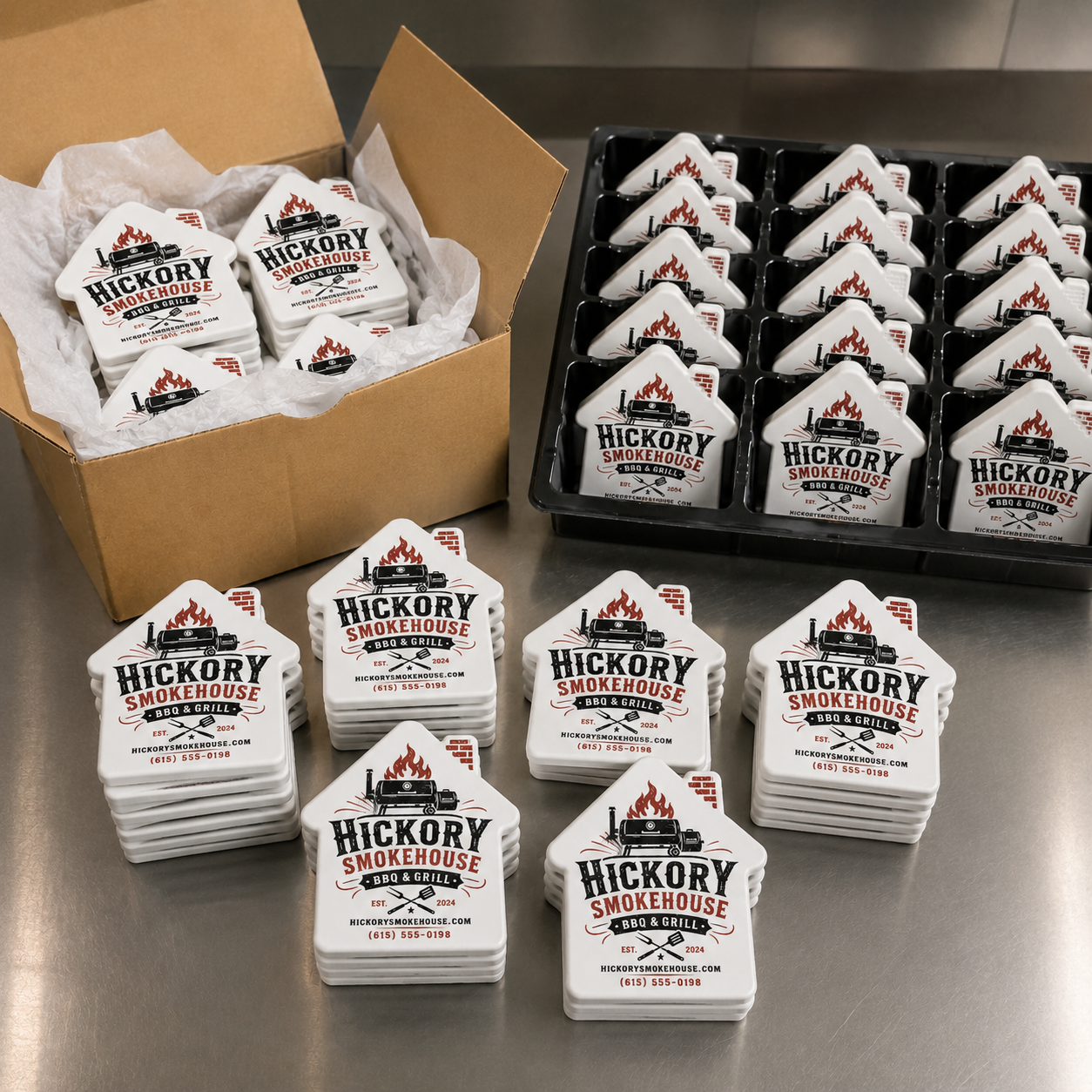 BBQ Restaurant Promotional Bottle Opener Magnets – bulk order presentation